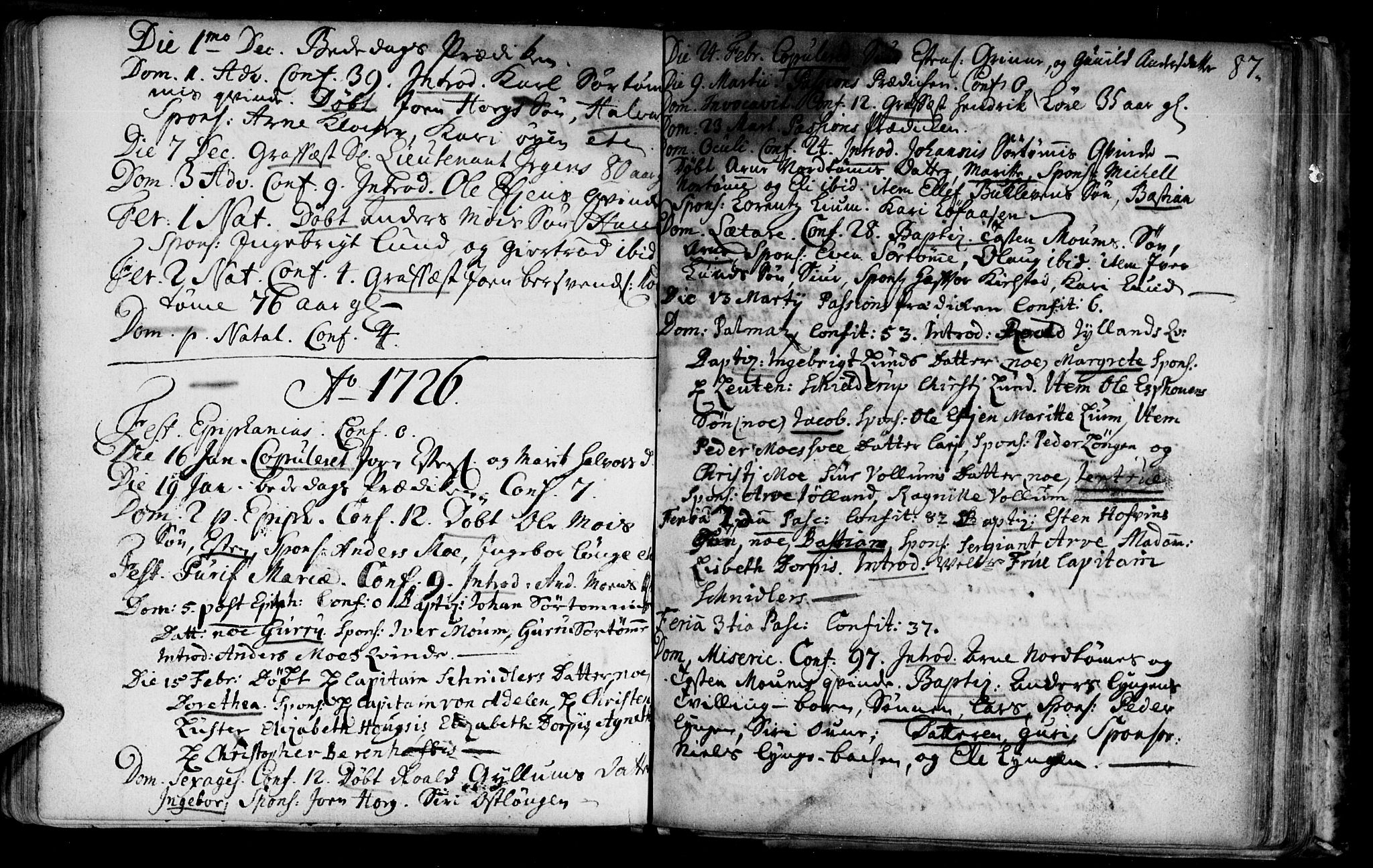 Ministerialprotokoller, klokkerbøker og fødselsregistre - Sør-Trøndelag, SAT/A-1456/692/L1101: Parish register (official) no. 692A01, 1690-1746, p. 87