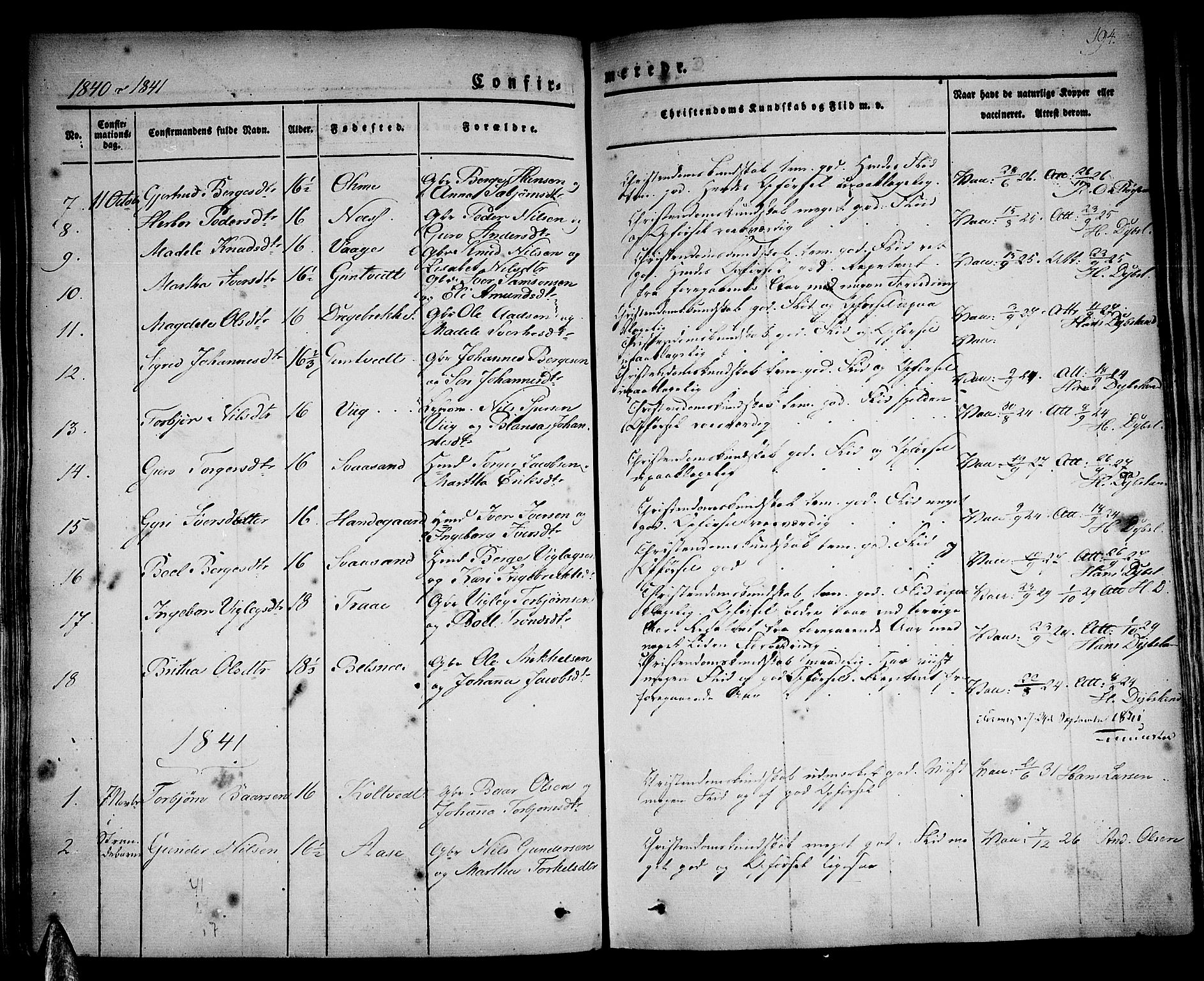 Strandebarm sokneprestembete, AV/SAB-A-78401/H/Haa: Parish register (official) no. A 6, 1826-1843, p. 194