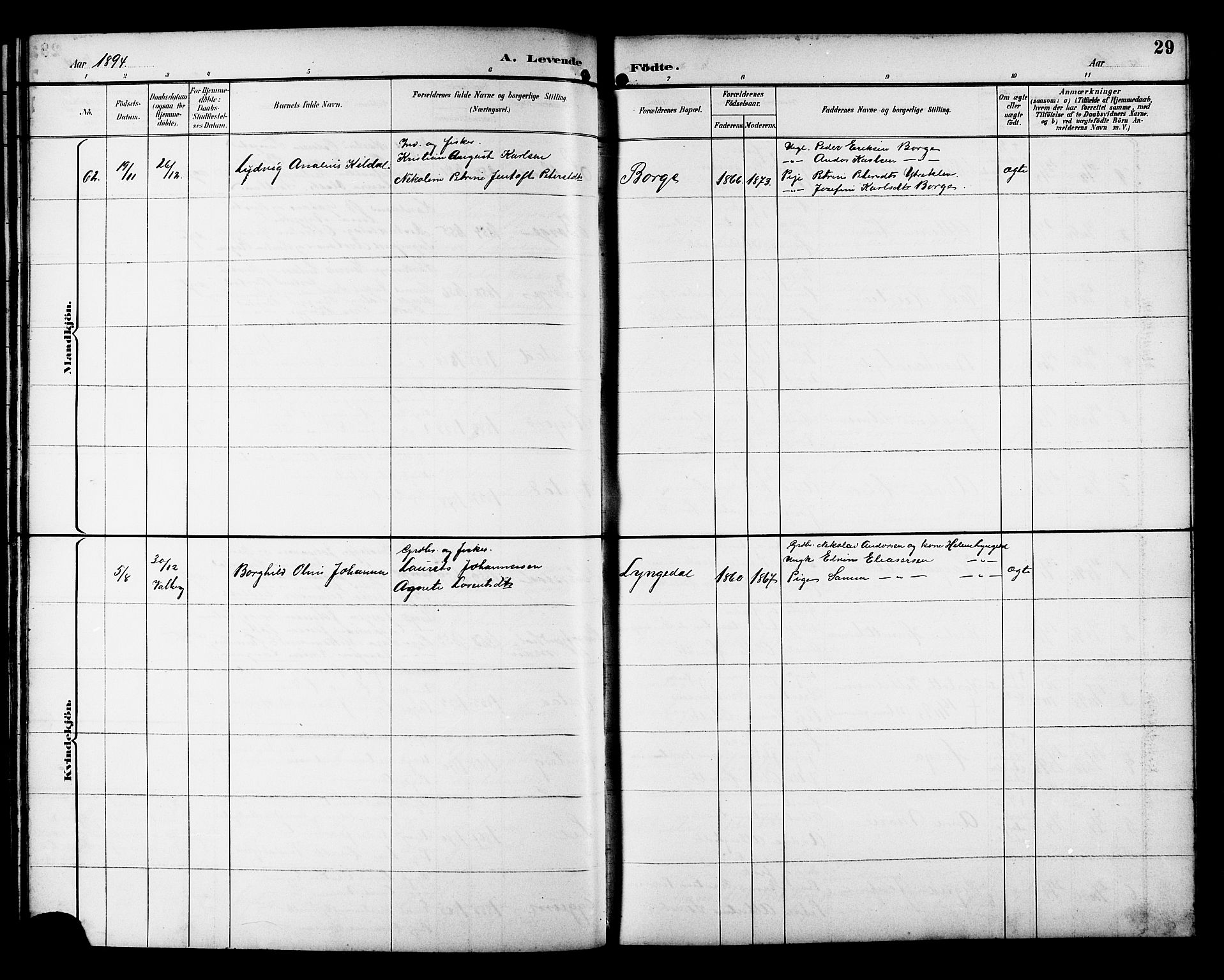 Ministerialprotokoller, klokkerbøker og fødselsregistre - Nordland, SAT/A-1459/880/L1141: Parish register (copy) no. 880C03, 1893-1928, p. 29