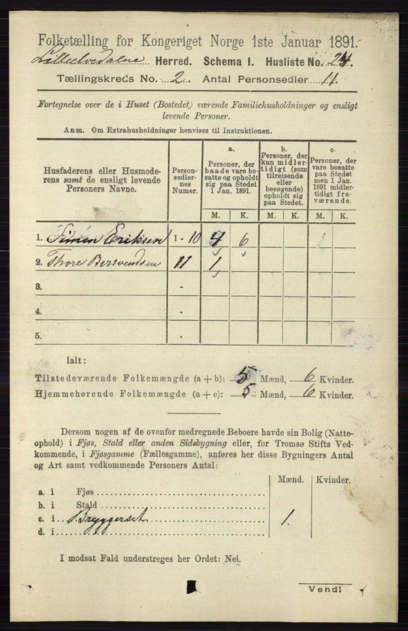 RA, 1891 census for 0438 Lille Elvedalen, 1891, p. 508