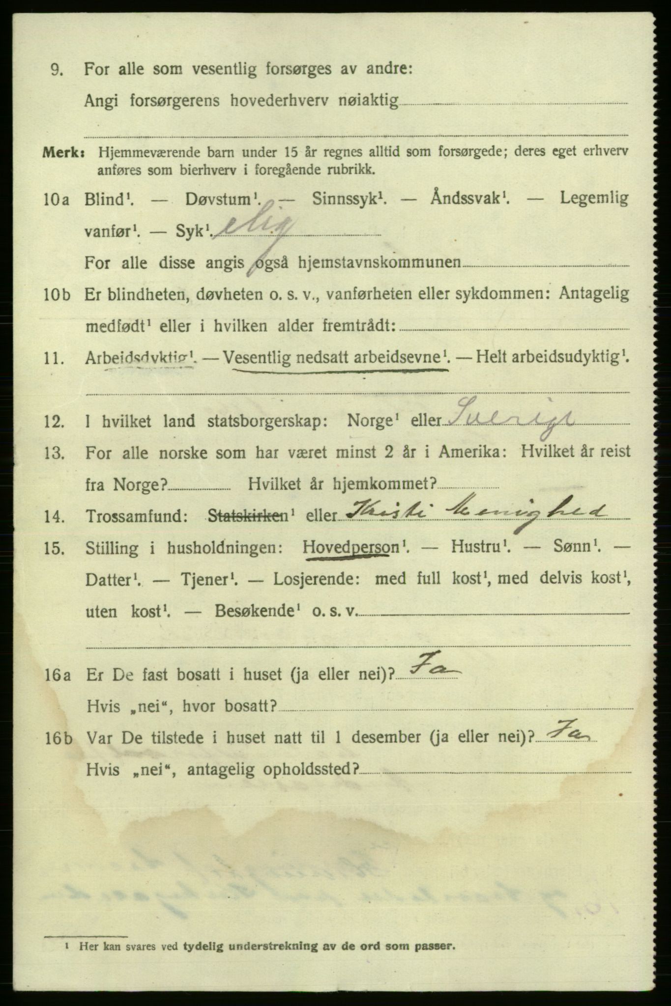 SAO, 1920 census for Fredrikshald, 1920, p. 20662