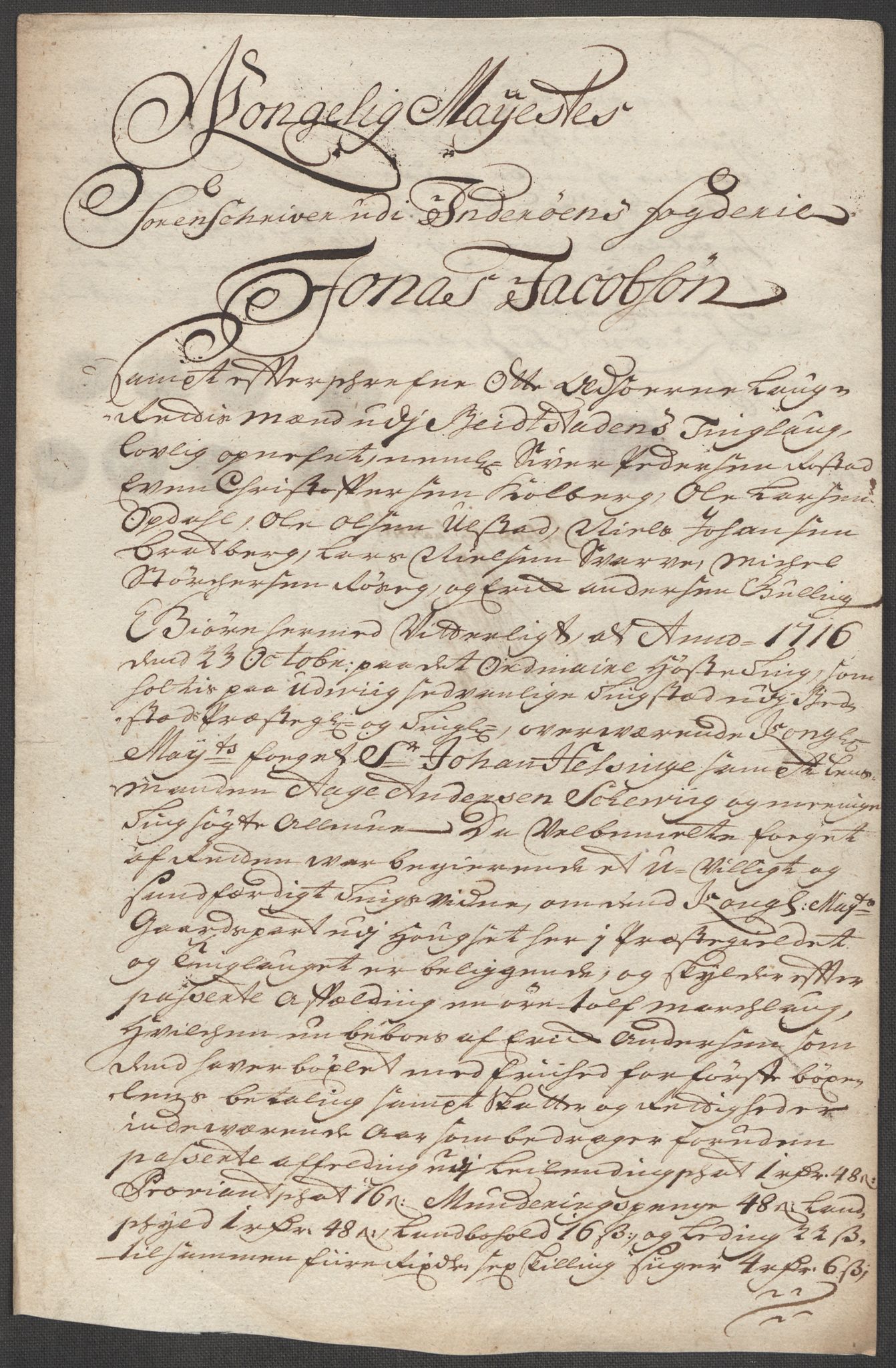 Rentekammeret inntil 1814, Reviderte regnskaper, Fogderegnskap, RA/EA-4092/R63/L4324: Fogderegnskap Inderøy, 1716, p. 290