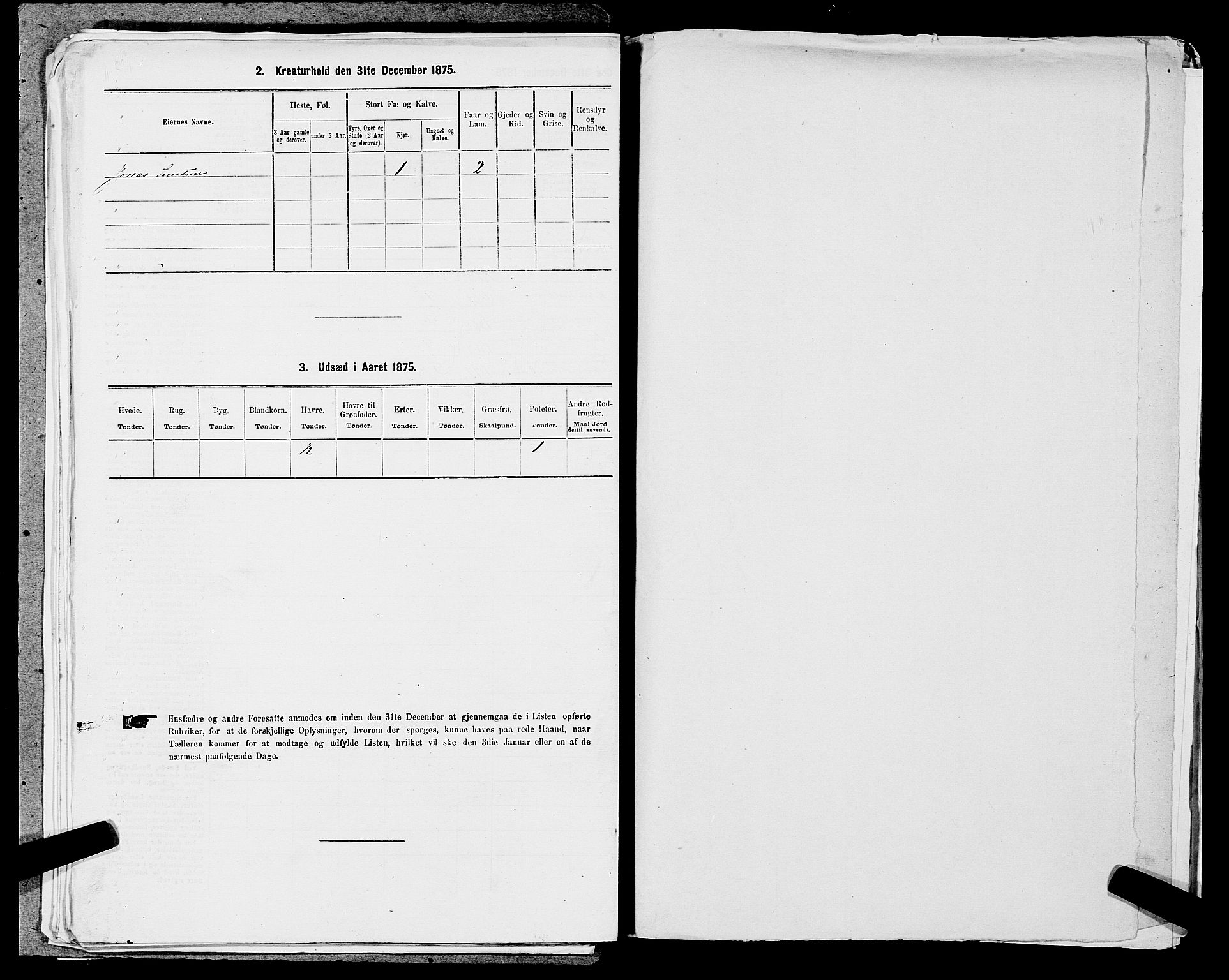 SAST, 1875 census for 1115P Helleland, 1875, p. 412