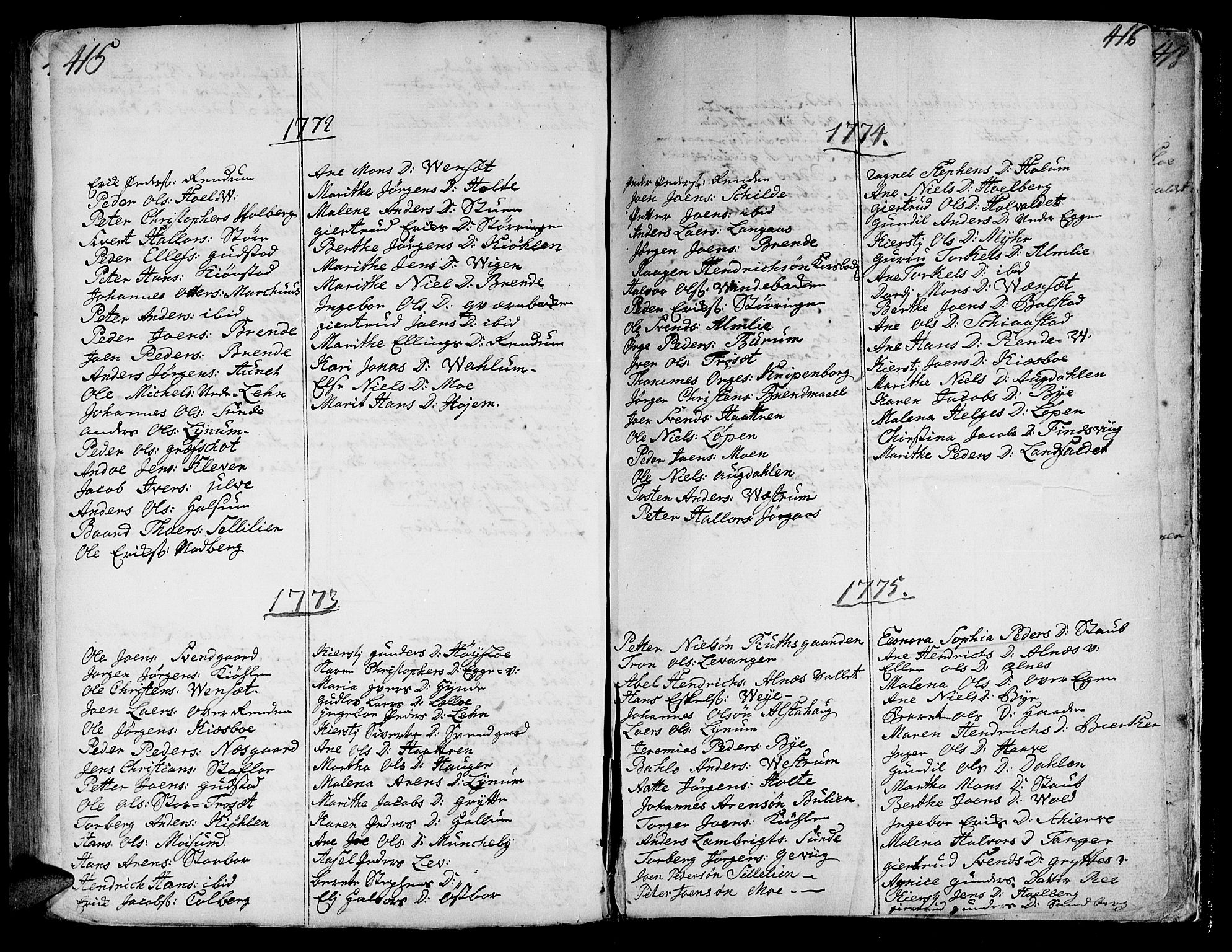 Ministerialprotokoller, klokkerbøker og fødselsregistre - Nord-Trøndelag, SAT/A-1458/717/L0141: Parish register (official) no. 717A01, 1747-1803, p. 415-416