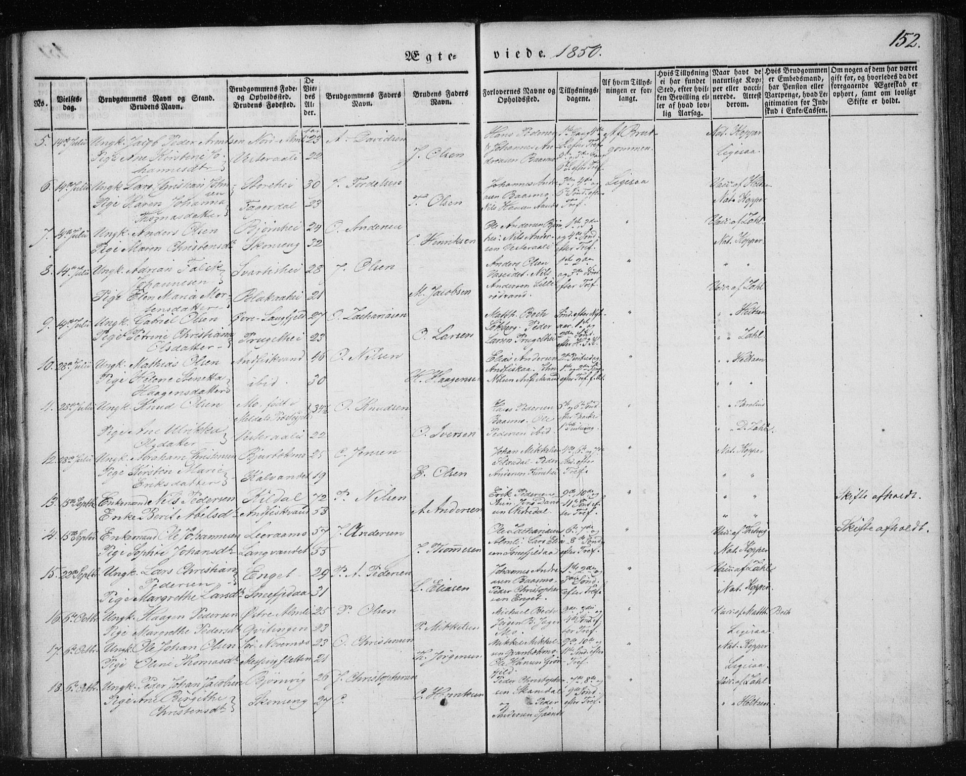 Ministerialprotokoller, klokkerbøker og fødselsregistre - Nordland, AV/SAT-A-1459/827/L0391: Parish register (official) no. 827A03, 1842-1852, p. 152