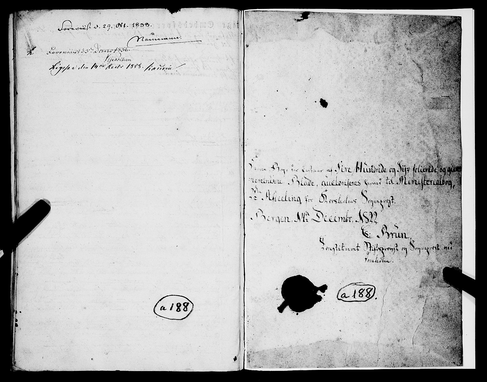 Korskirken sokneprestembete, AV/SAB-A-76101/H/Haa/L0050: Parish register (official) no. F 1, 1821-1869