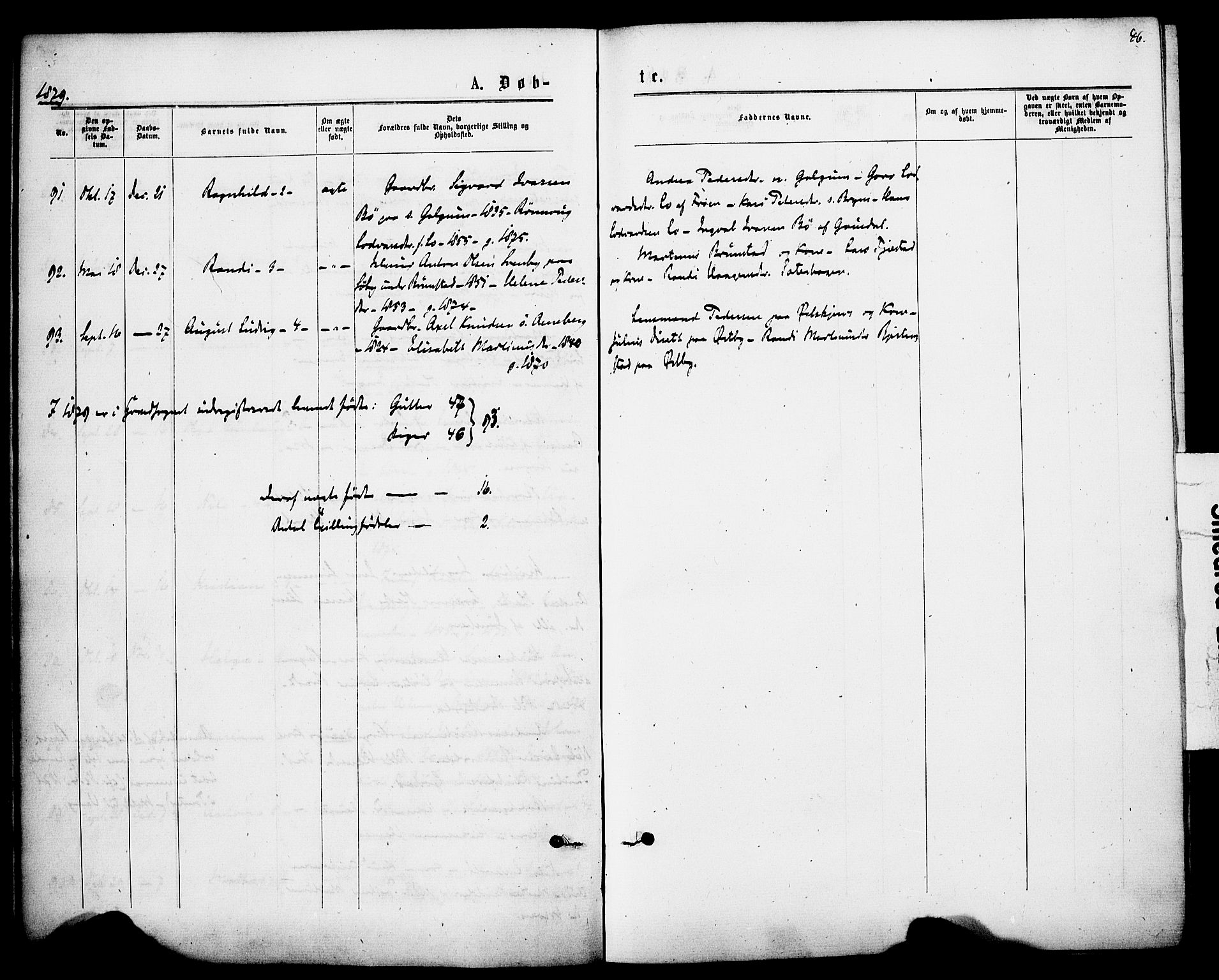 Romedal prestekontor, SAH/PREST-004/K/L0007: Parish register (official) no. 7, 1875-1879, p. 46