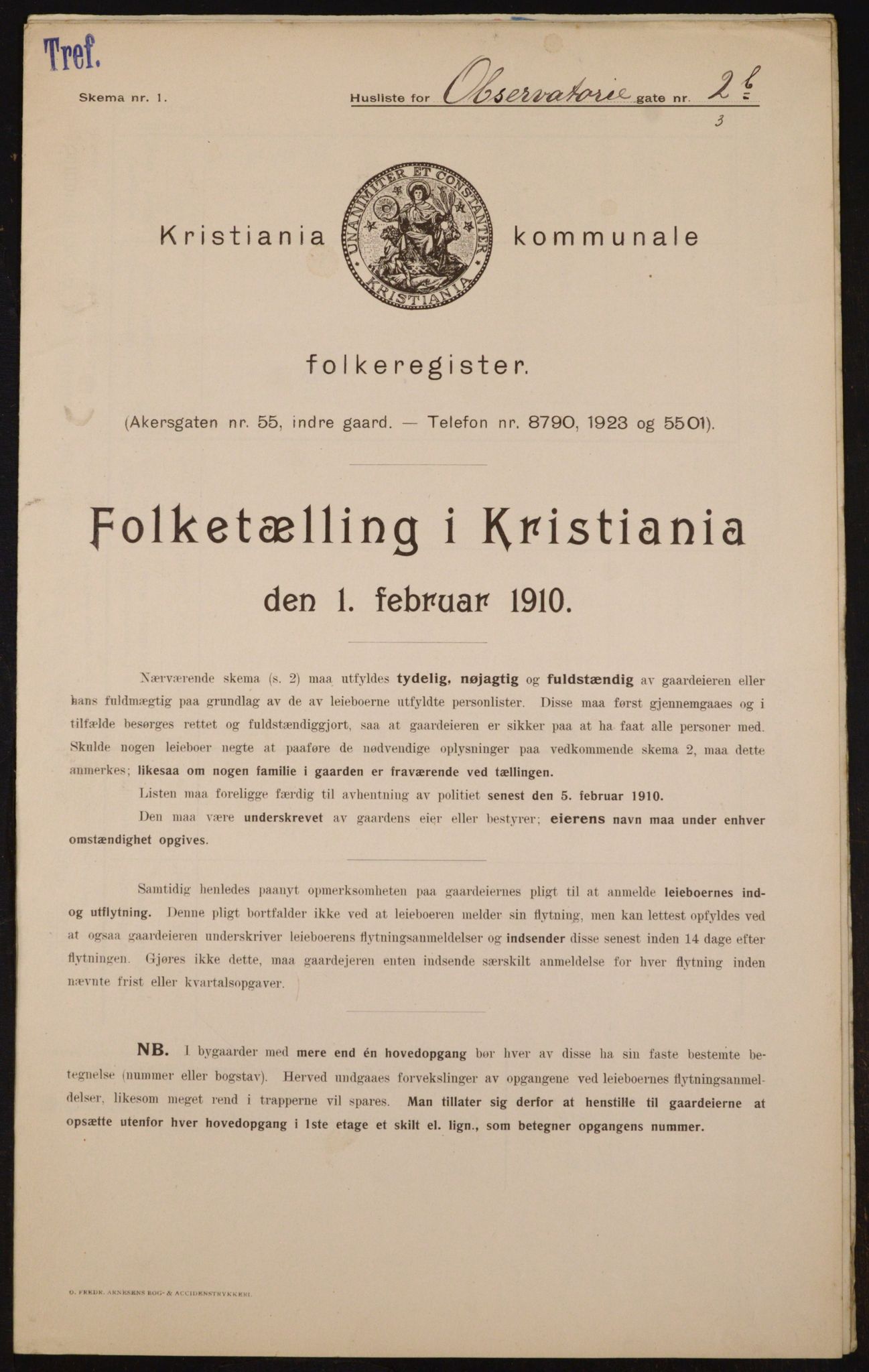 OBA, Municipal Census 1910 for Kristiania, 1910, p. 71595