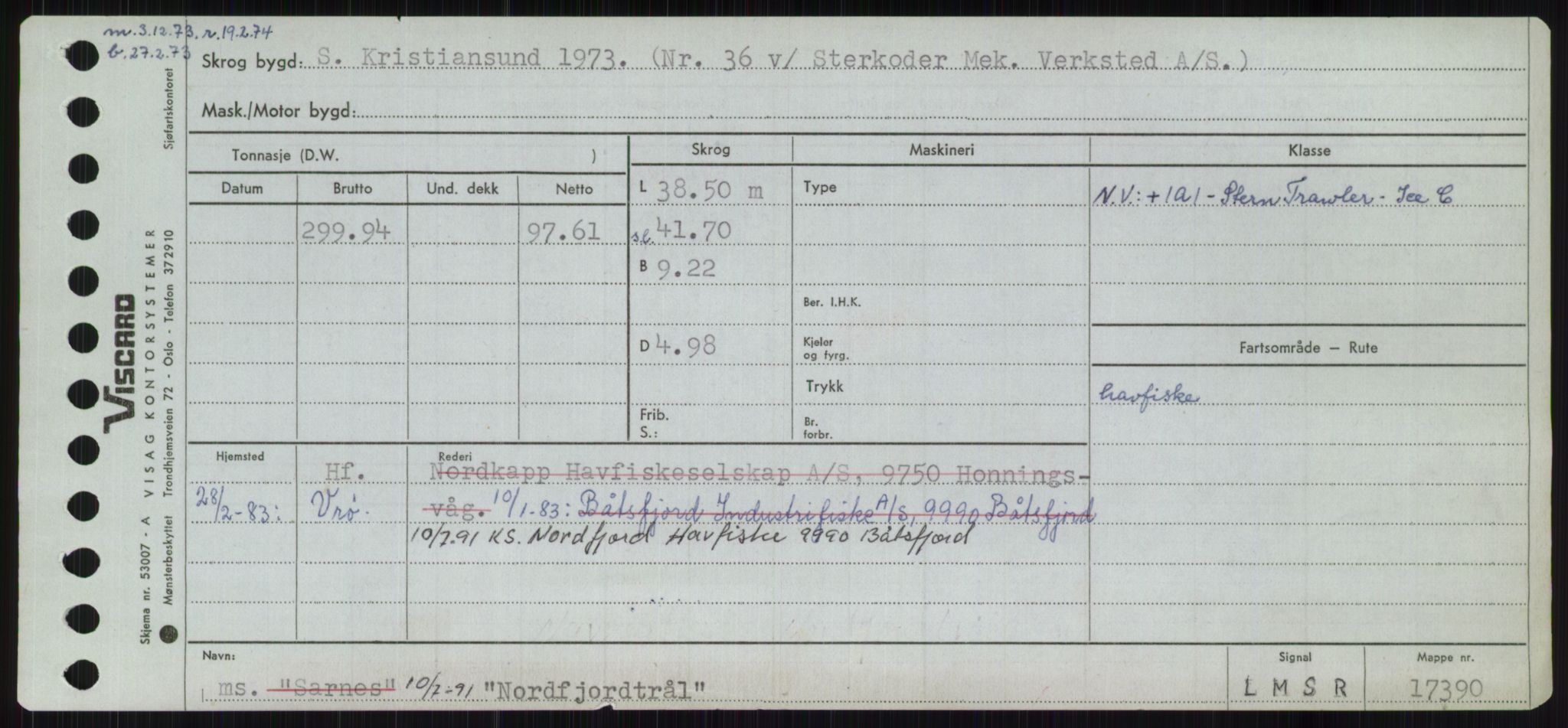 Sjøfartsdirektoratet med forløpere, Skipsmålingen, AV/RA-S-1627/H/Ha/L0004/0001: Fartøy, Mas-R / Fartøy, Mas-Odd, p. 617