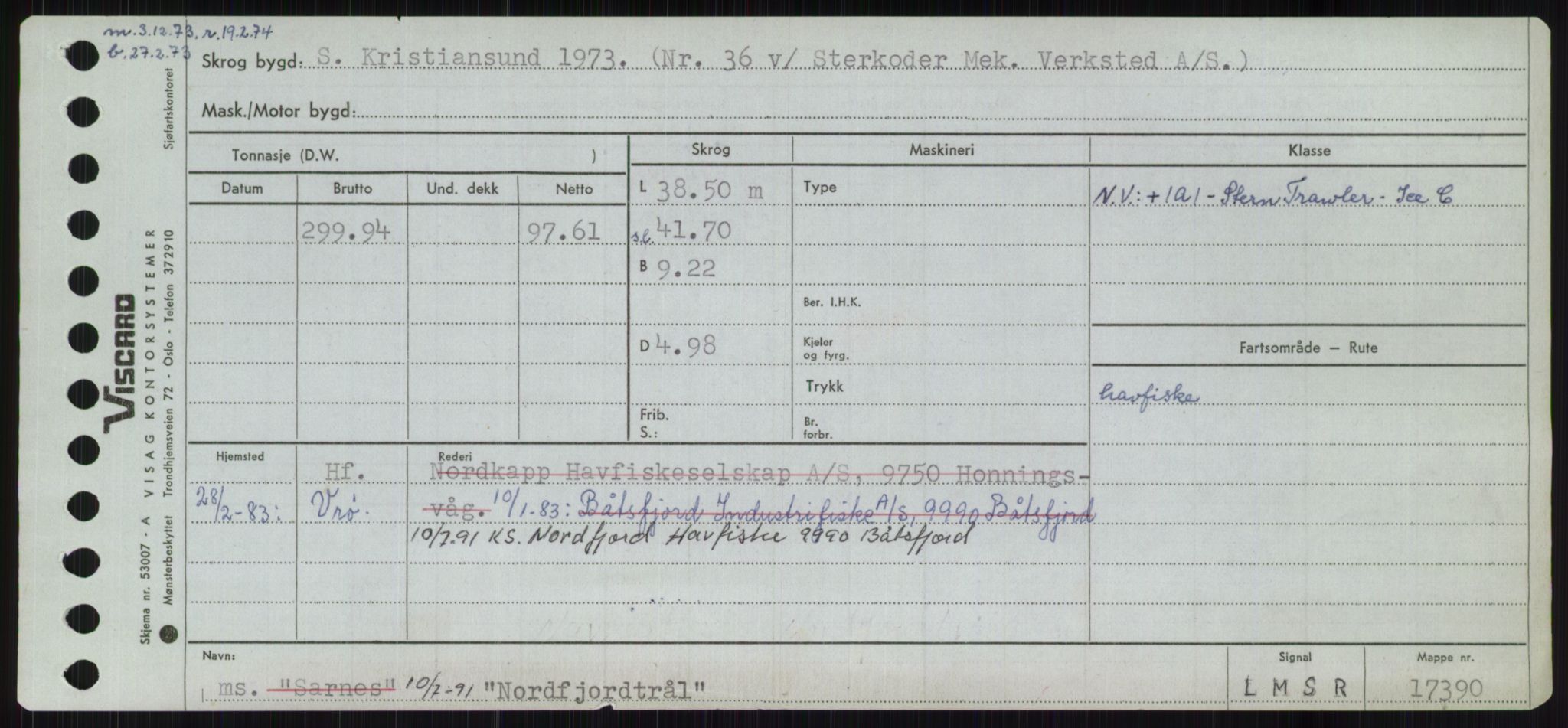 Sjøfartsdirektoratet med forløpere, Skipsmålingen, RA/S-1627/H/Ha/L0004/0001: Fartøy, Mas-R / Fartøy, Mas-Odd, p. 617