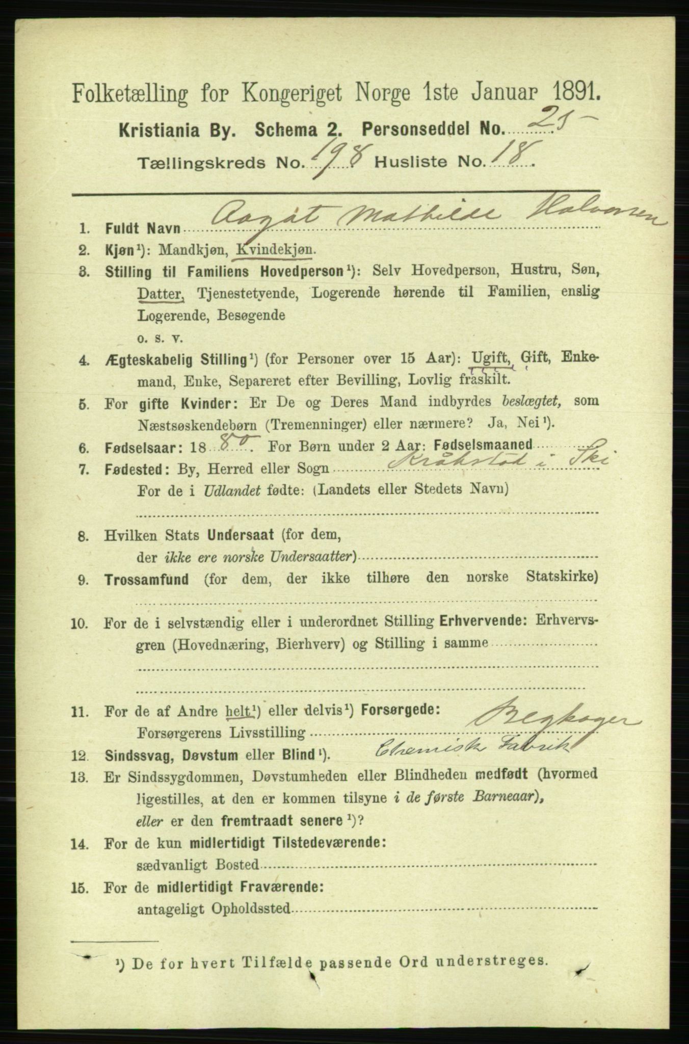RA, 1891 census for 0301 Kristiania, 1891, p. 119549