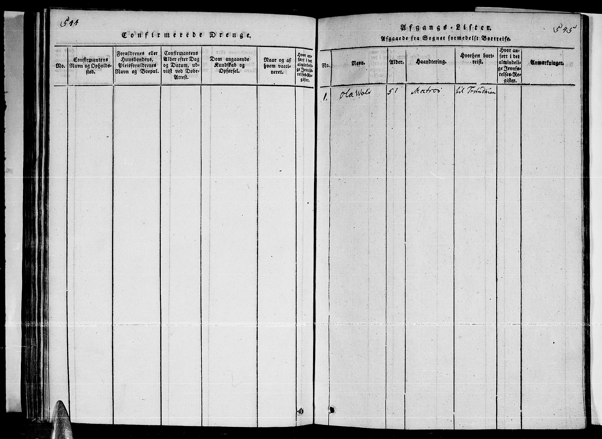 Ministerialprotokoller, klokkerbøker og fødselsregistre - Nordland, AV/SAT-A-1459/841/L0593: Parish register (official) no. 841A04 /1, 1820-1825, p. 544-545