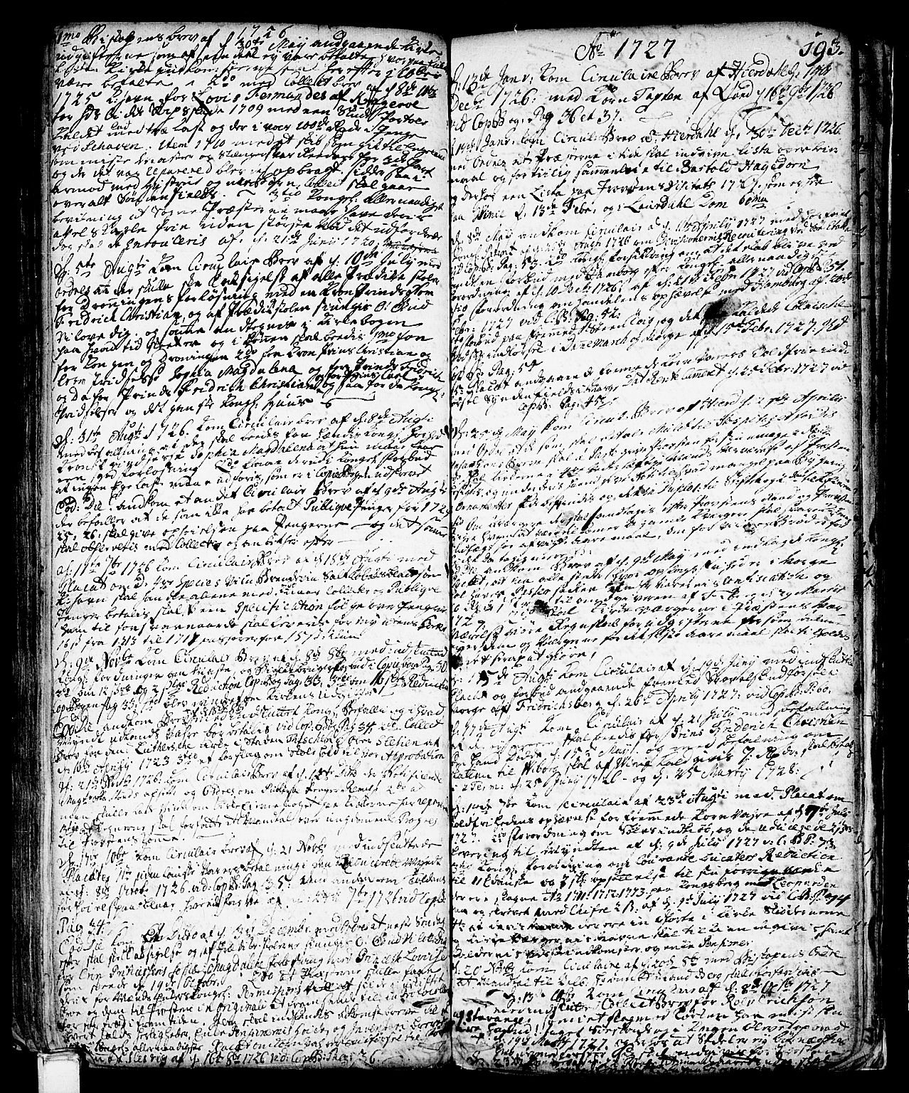 Vinje kirkebøker, SAKO/A-312/F/Fa/L0001: Parish register (official) no. I 1, 1717-1766, p. 193