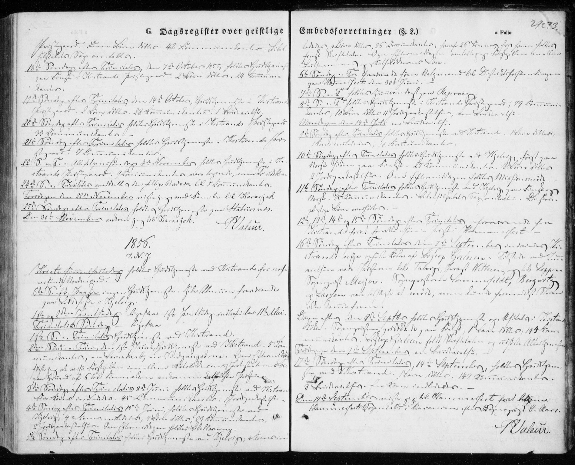 Kistrand/Porsanger sokneprestembete, AV/SATØ-S-1351/H/Ha/L0004.kirke: Parish register (official) no. 4, 1843-1860, p. 292