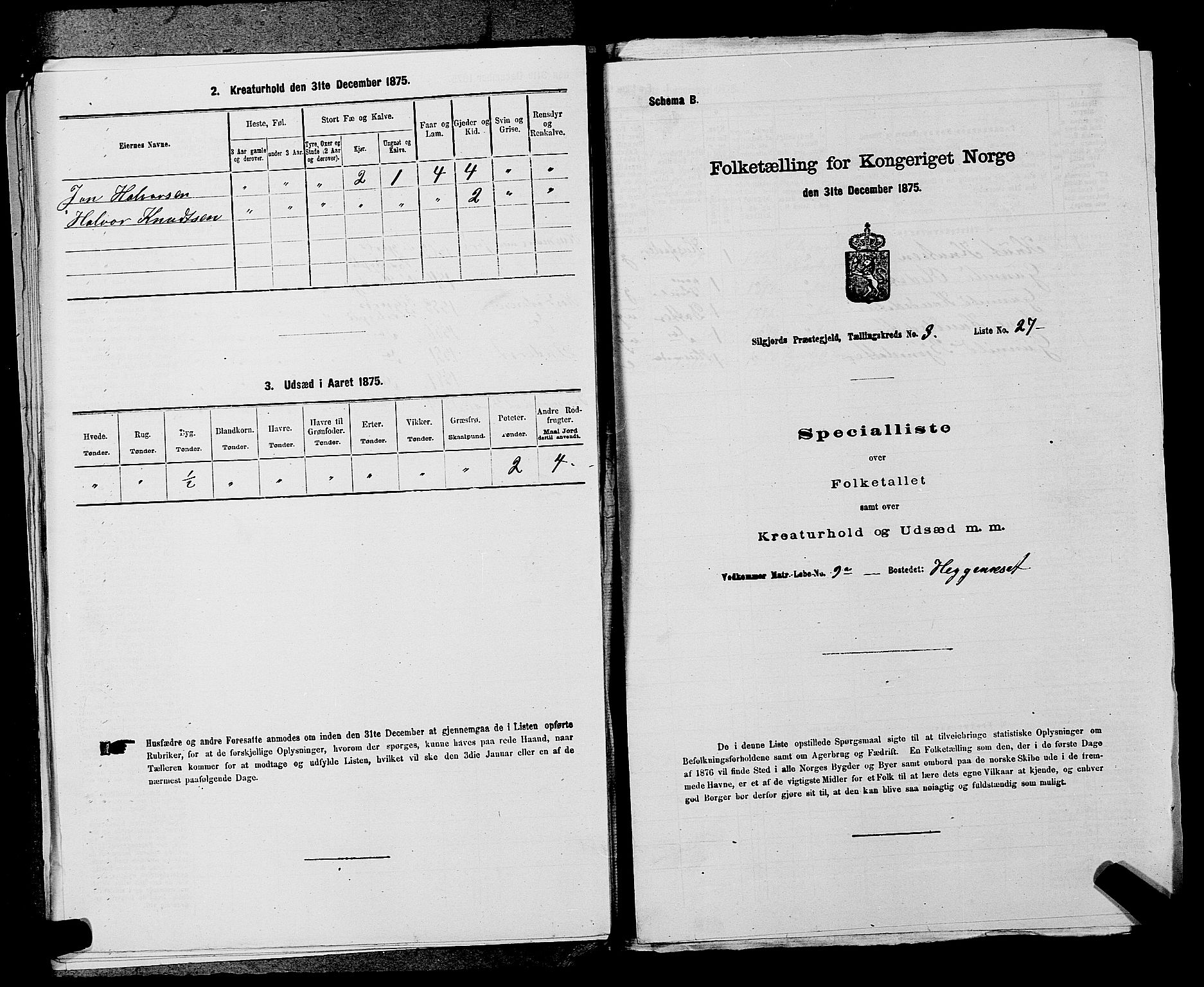 SAKO, 1875 census for 0828P Seljord, 1875, p. 378