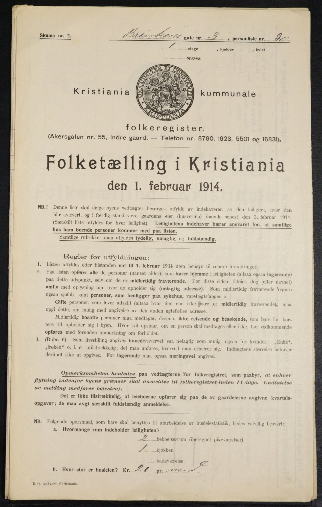 OBA, Municipal Census 1914 for Kristiania, 1914, p. 8803