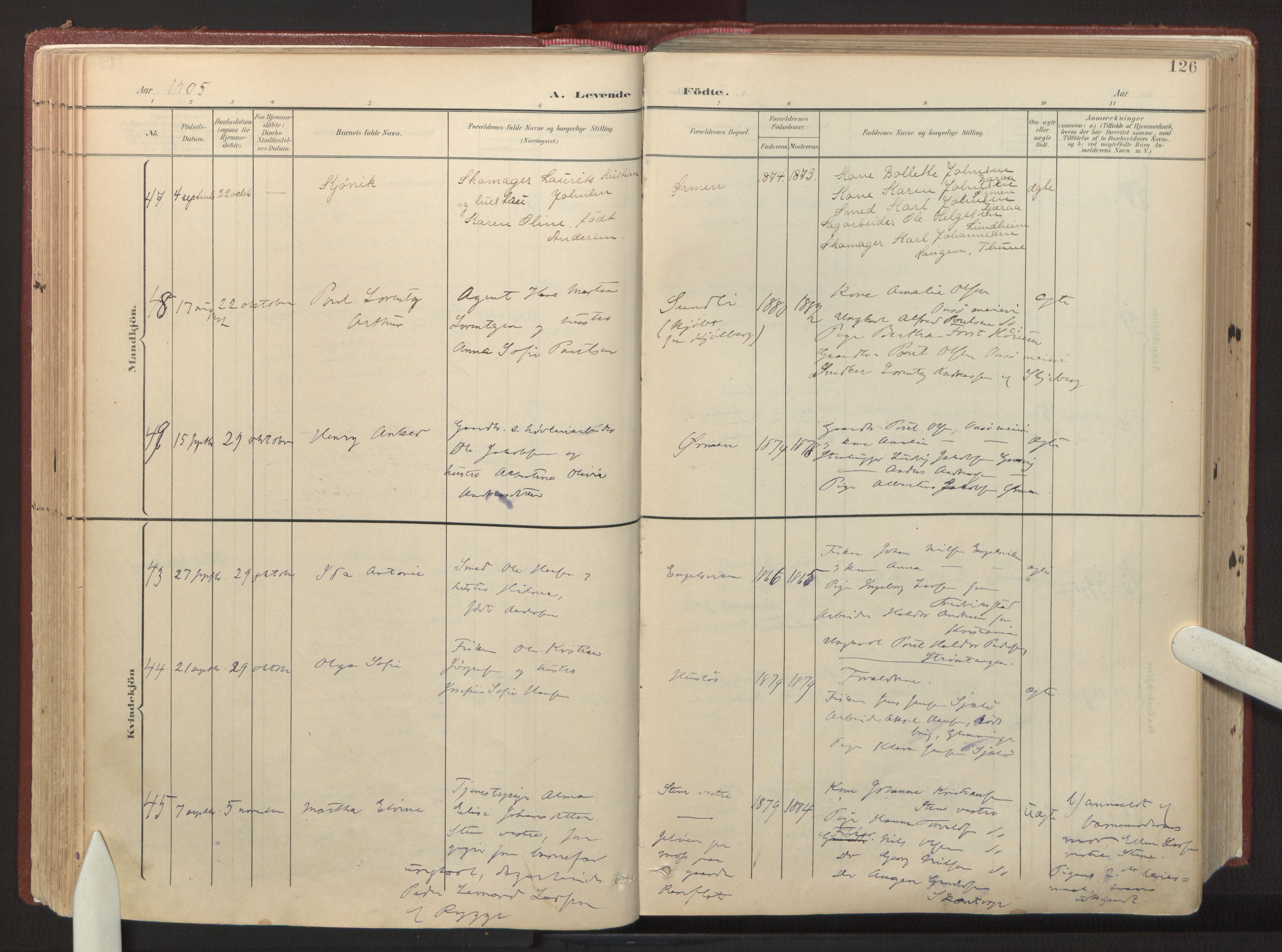 Onsøy prestekontor Kirkebøker, AV/SAO-A-10914/F/Fa/L0008: Parish register (official) no. I 8, 1899-1923, p. 126