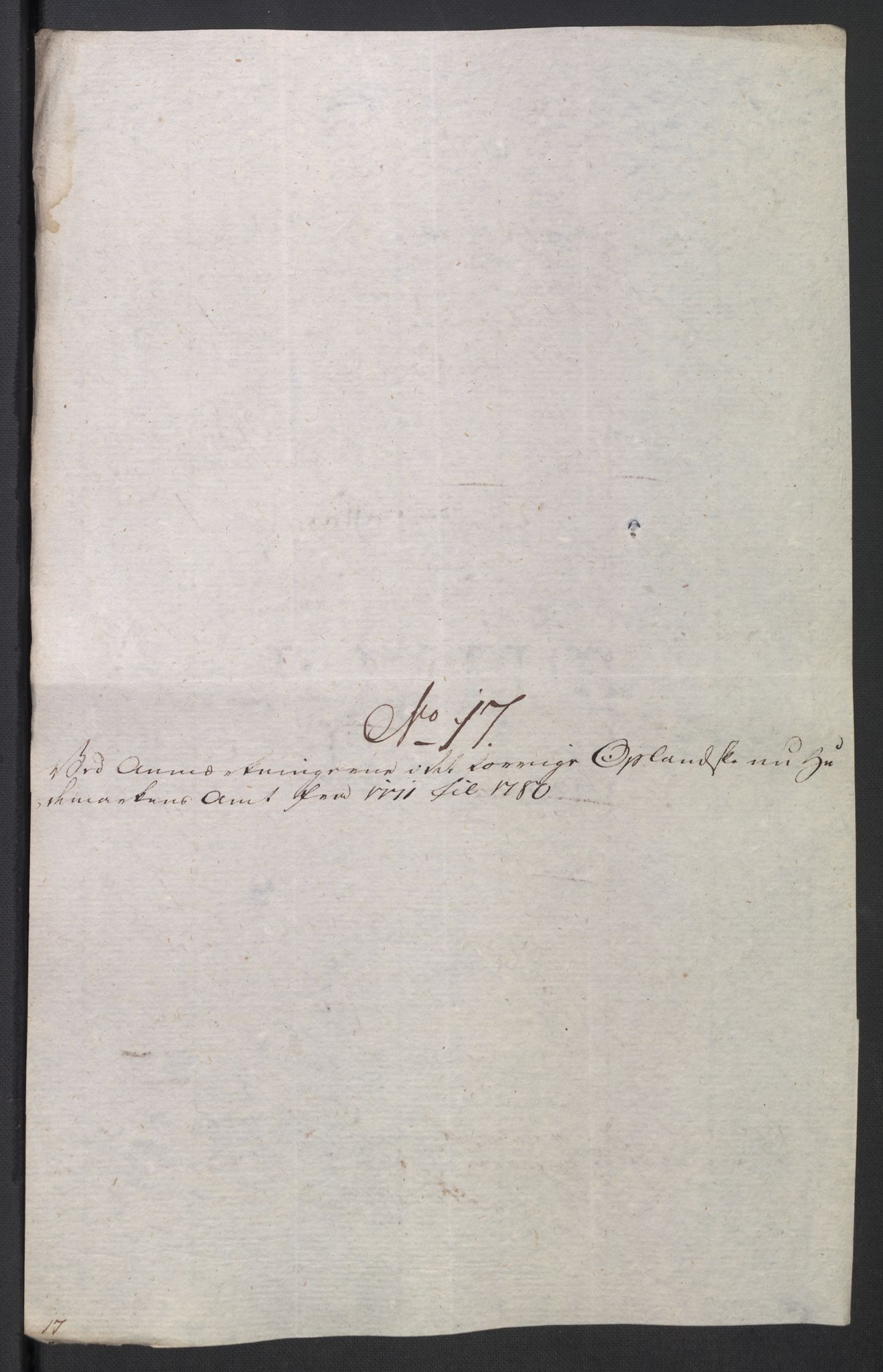 Rentekammeret inntil 1814, Reviderte regnskaper, Mindre regnskaper, AV/RA-EA-4068/Rb/L0014: Opplands amt, 1771-1779, p. 709