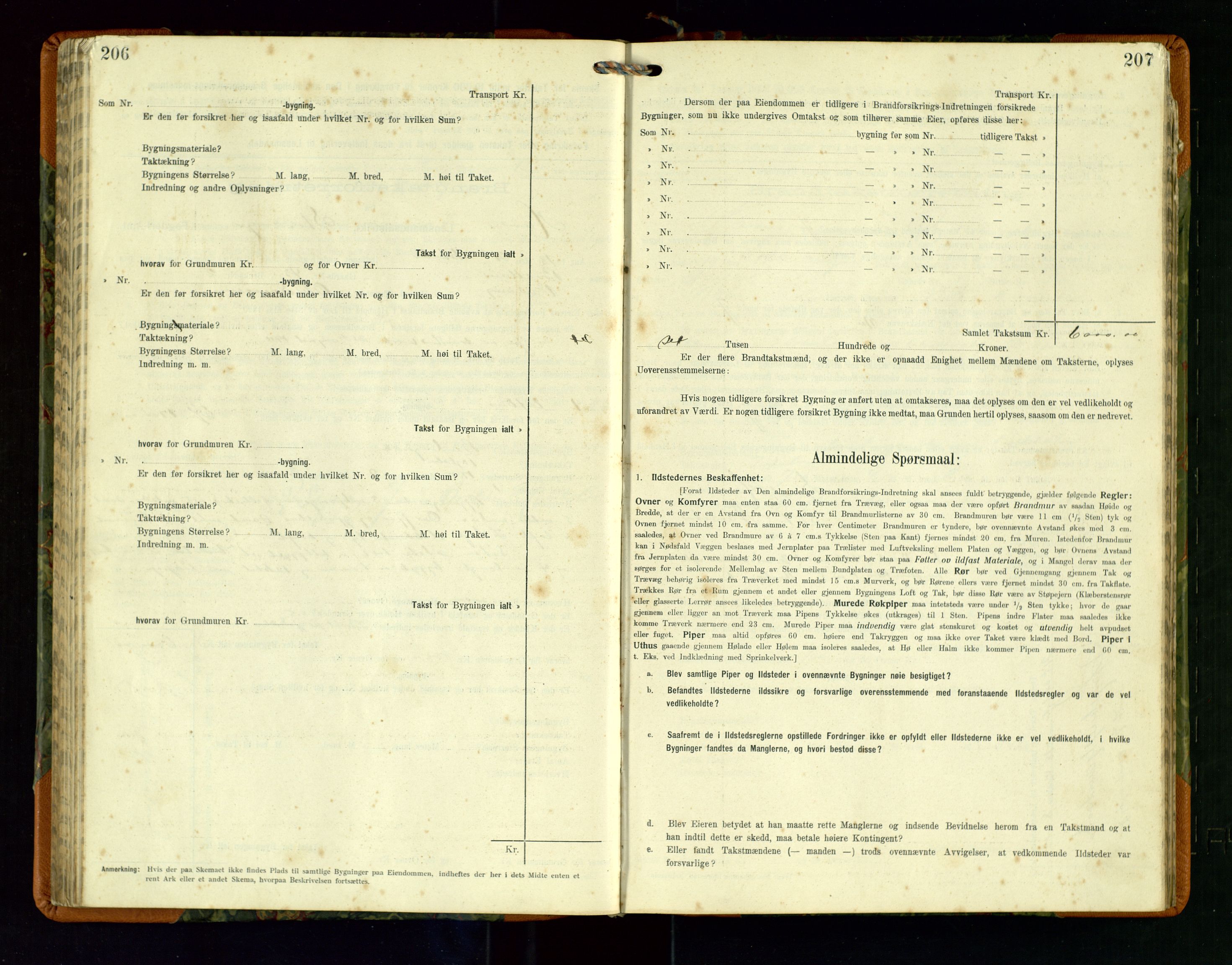 Hå lensmannskontor, SAST/A-100456/Goa/L0004: Takstprotokoll (skjema), 1911-1926, p. 206-207