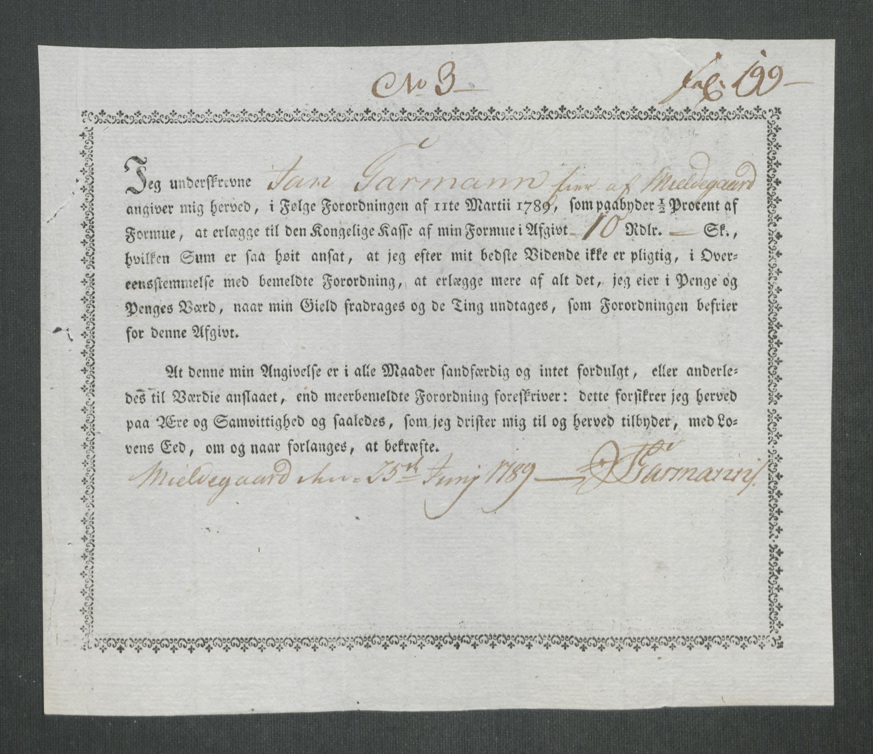 Rentekammeret inntil 1814, Reviderte regnskaper, Mindre regnskaper, AV/RA-EA-4068/Rf/Rfe/L0028: Nedre Romerike fogderi. Nedre Telemark og Bamle fogderi, Nordhordland og Voss fogderi, 1789, p. 474