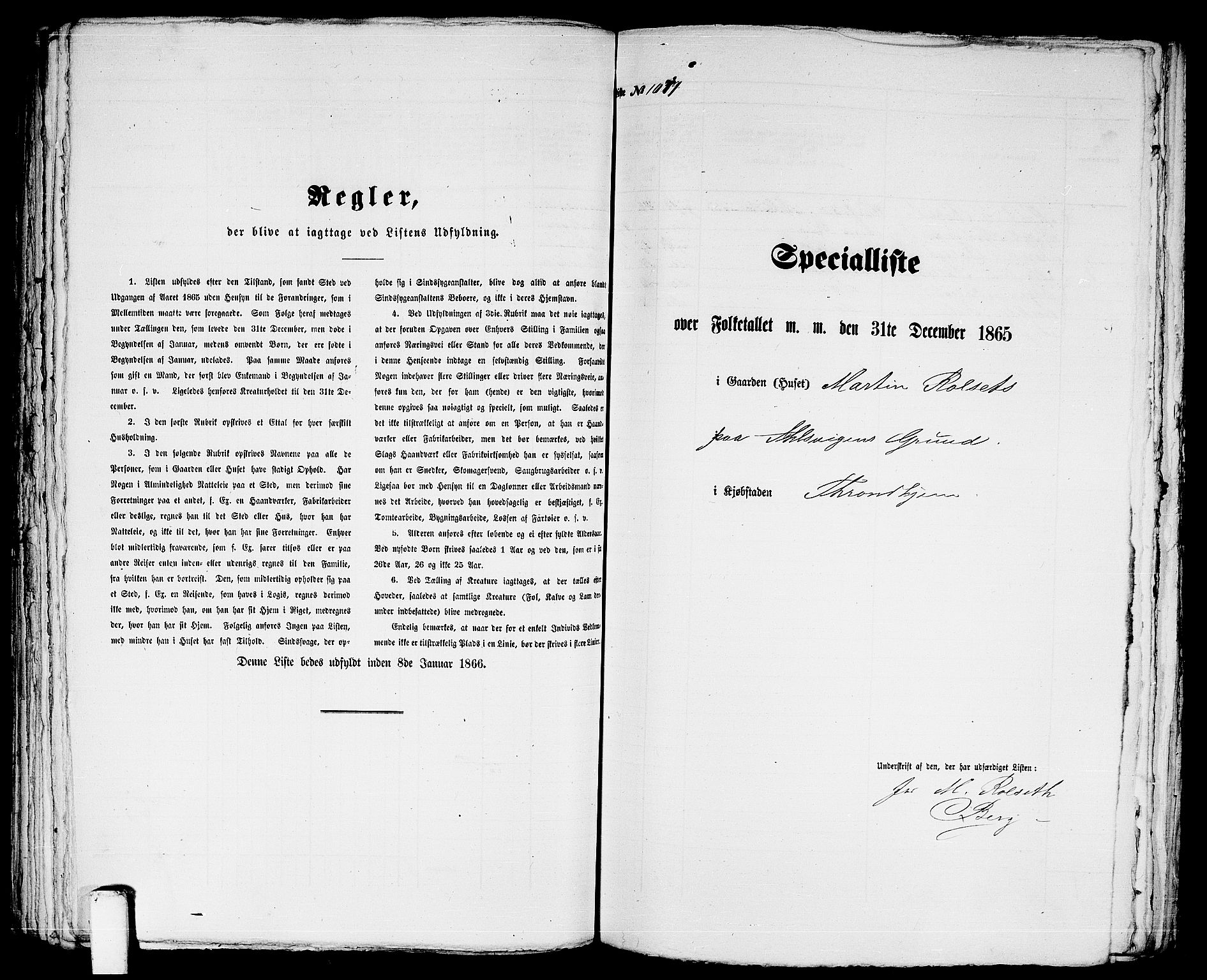 RA, 1865 census for Trondheim, 1865, p. 2239