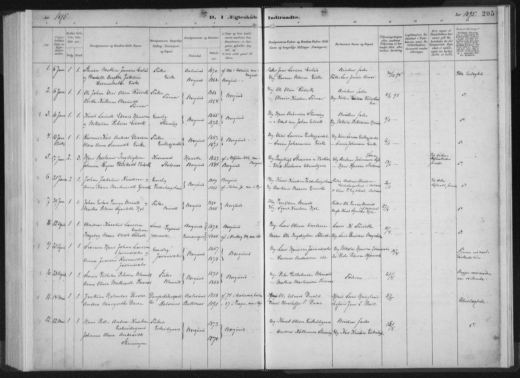 Ministerialprotokoller, klokkerbøker og fødselsregistre - Møre og Romsdal, AV/SAT-A-1454/528/L0405: Parish register (official) no. 528A14, 1891-1906, p. 205