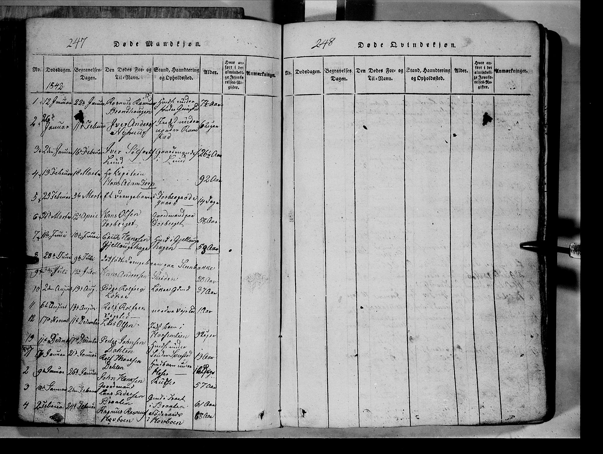 Lom prestekontor, SAH/PREST-070/L/L0003: Parish register (copy) no. 3, 1815-1844, p. 247-248