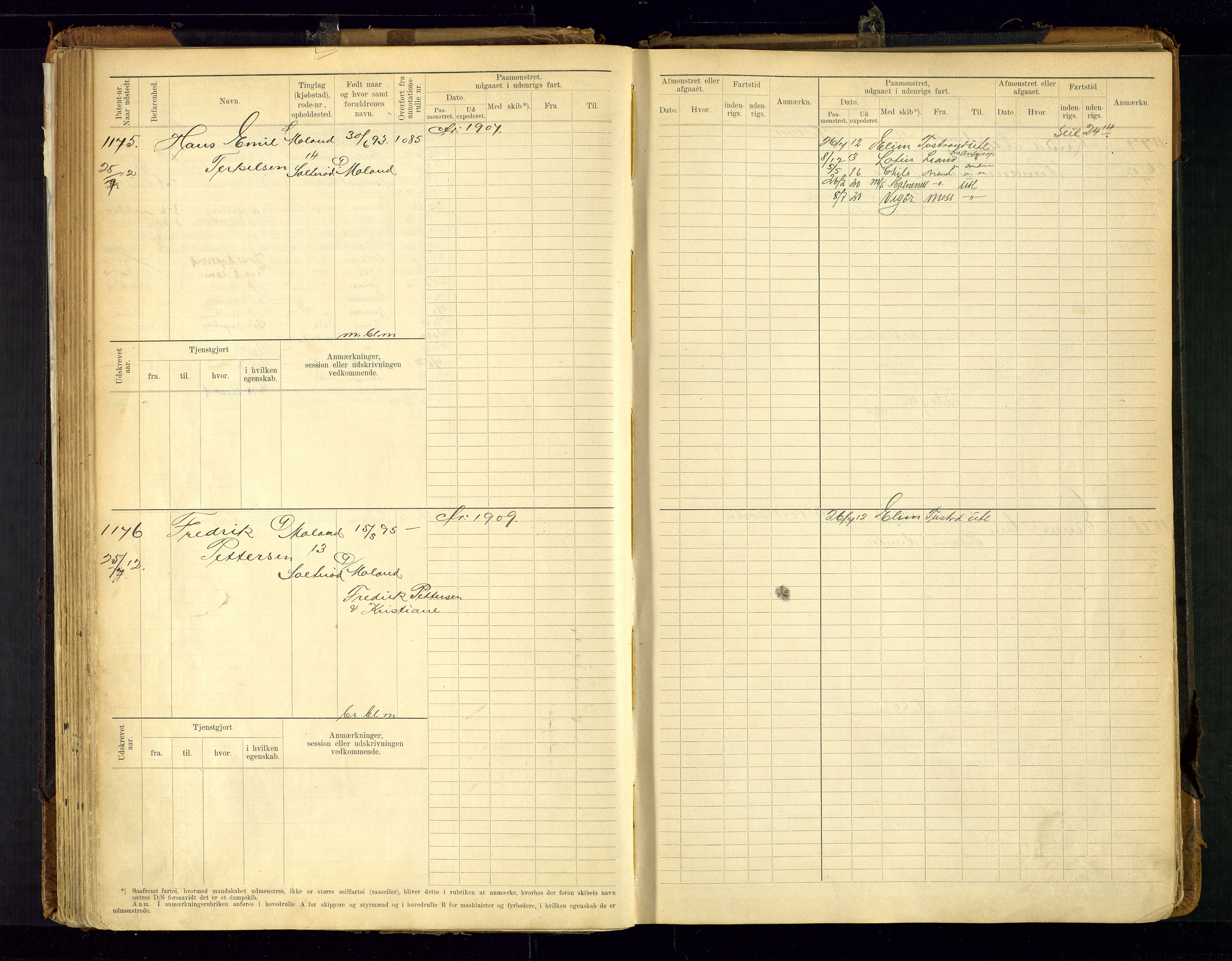 Arendal mønstringskrets, SAK/2031-0012/F/Fb/L0021: Hovedrulle A nr 969-1465, S-19, 1910-1914, p. 108