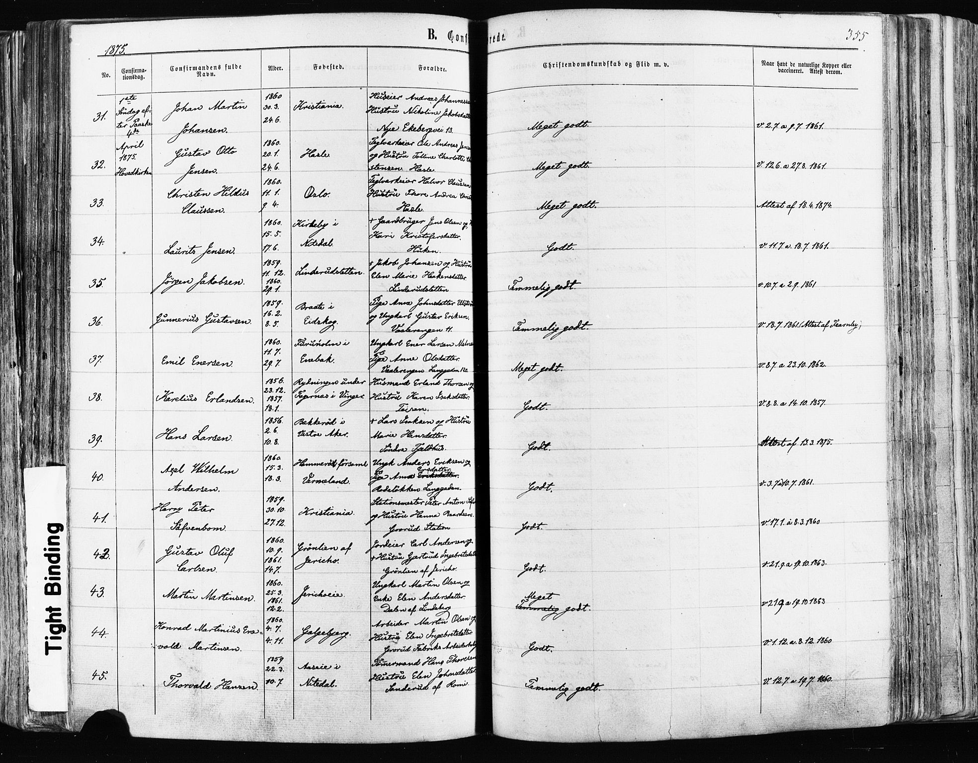 Østre Aker prestekontor Kirkebøker, SAO/A-10840/F/Fa/L0003: Parish register (official) no. I 3, 1869-1875, p. 355