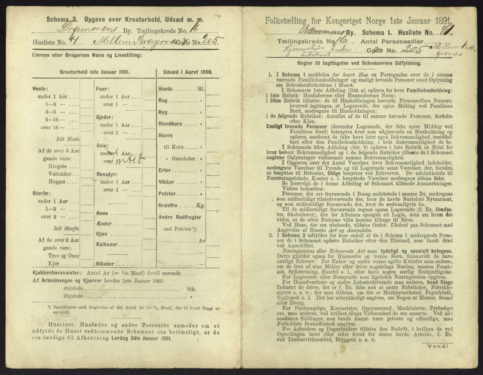 RA, 1891 census for 0602 Drammen, 1891, p. 1397