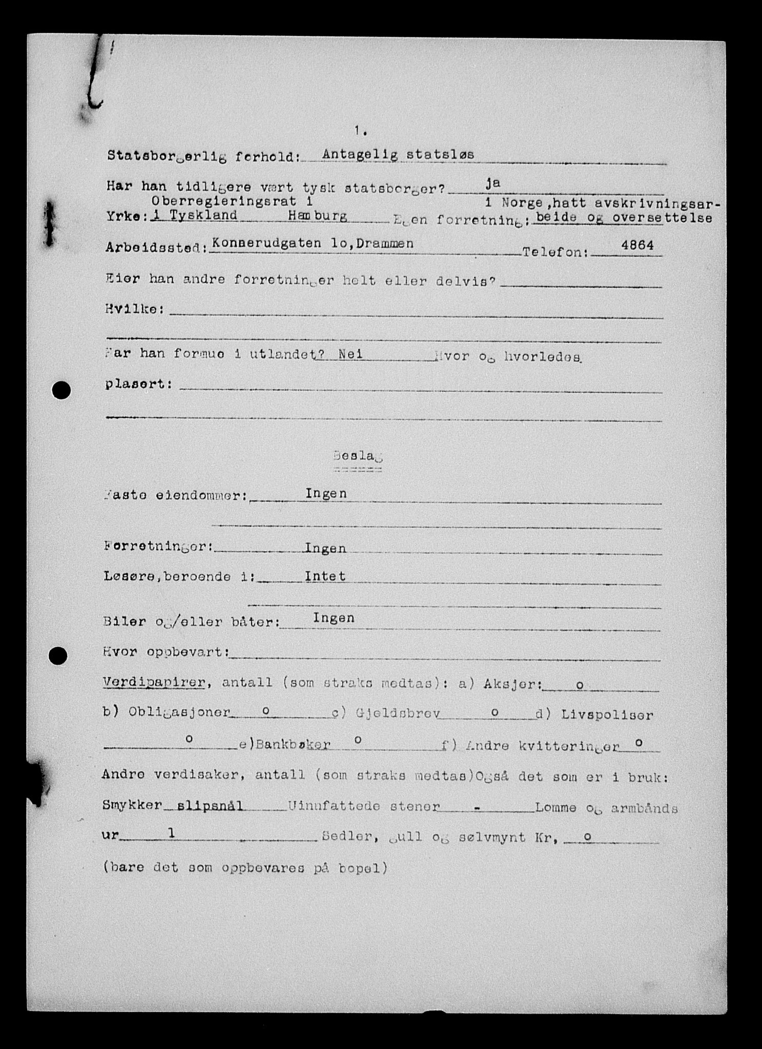 Justisdepartementet, Tilbakeføringskontoret for inndratte formuer, AV/RA-S-1564/H/Hc/Hcd/L1005: --, 1945-1947, p. 201