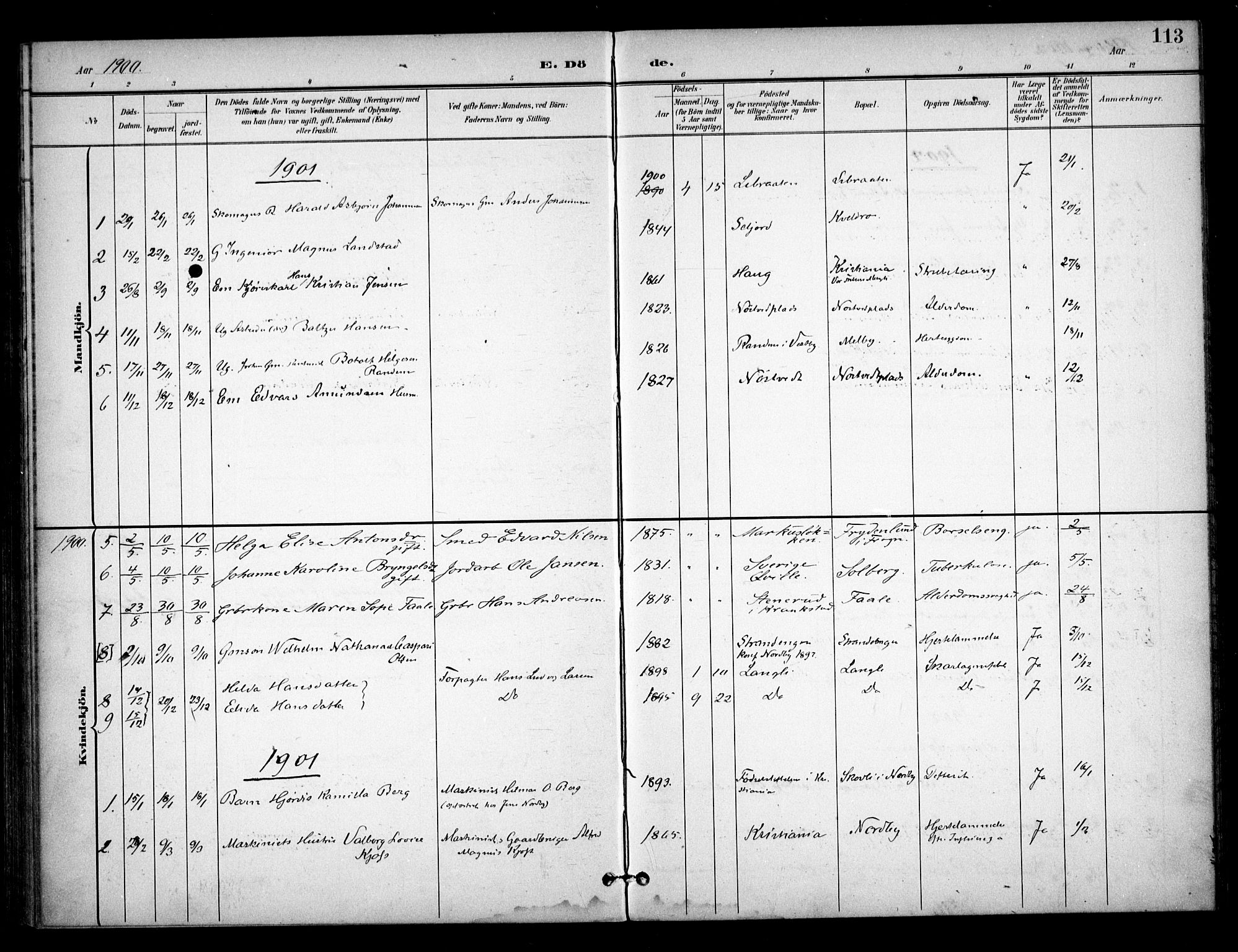Ås prestekontor Kirkebøker, SAO/A-10894/F/Fb/L0002: Parish register (official) no. II 2, 1895-1916, p. 113