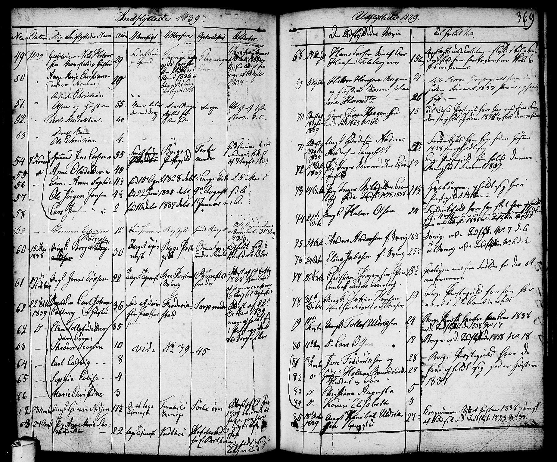 Skjeberg prestekontor Kirkebøker, AV/SAO-A-10923/F/Fa/L0005: Parish register (official) no. I 5, 1830-1845, p. 369