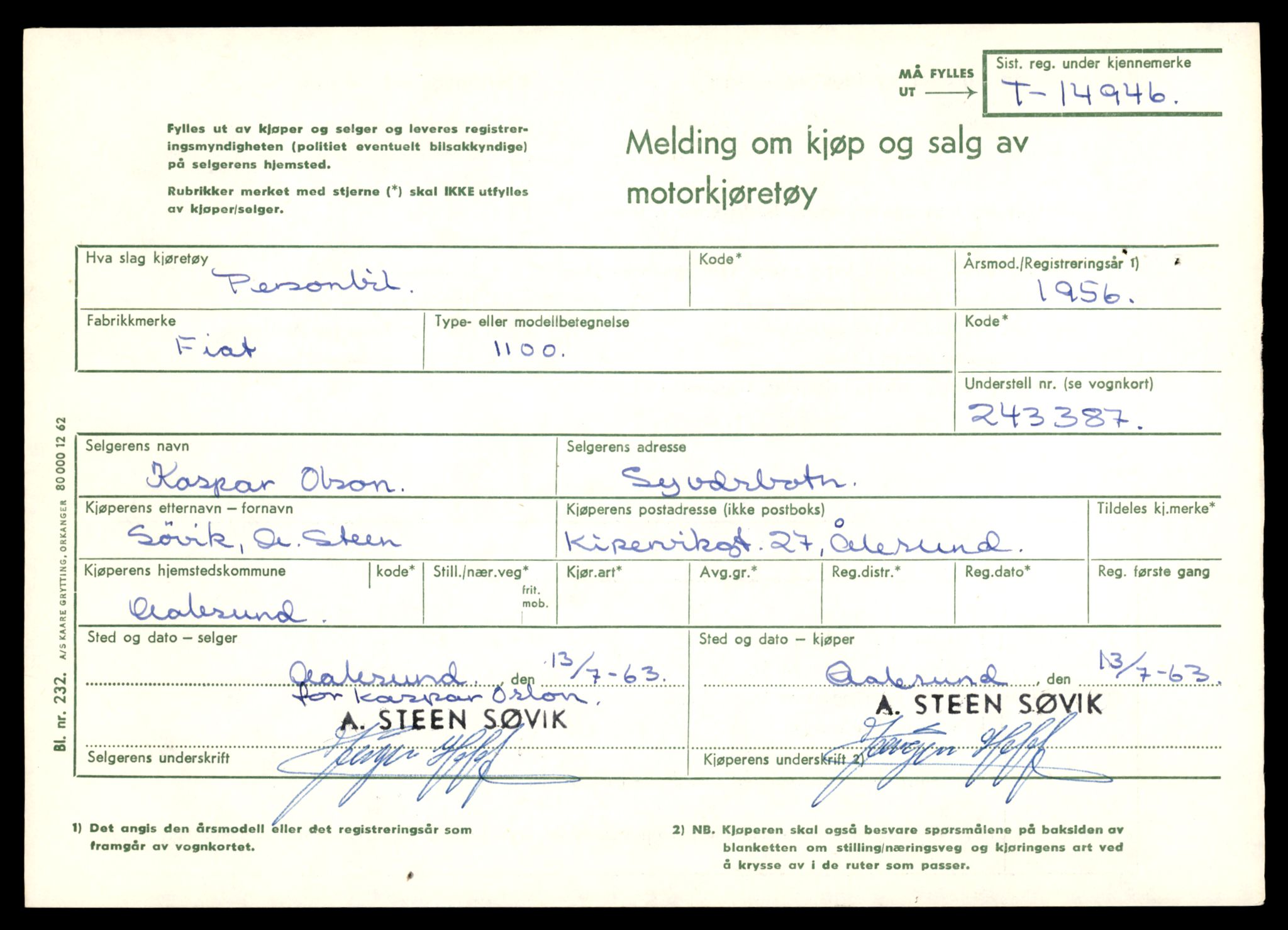 Møre og Romsdal vegkontor - Ålesund trafikkstasjon, AV/SAT-A-4099/F/Fe/L0049: Registreringskort for kjøretøy T 14864 - T 18613, 1927-1998, p. 1917