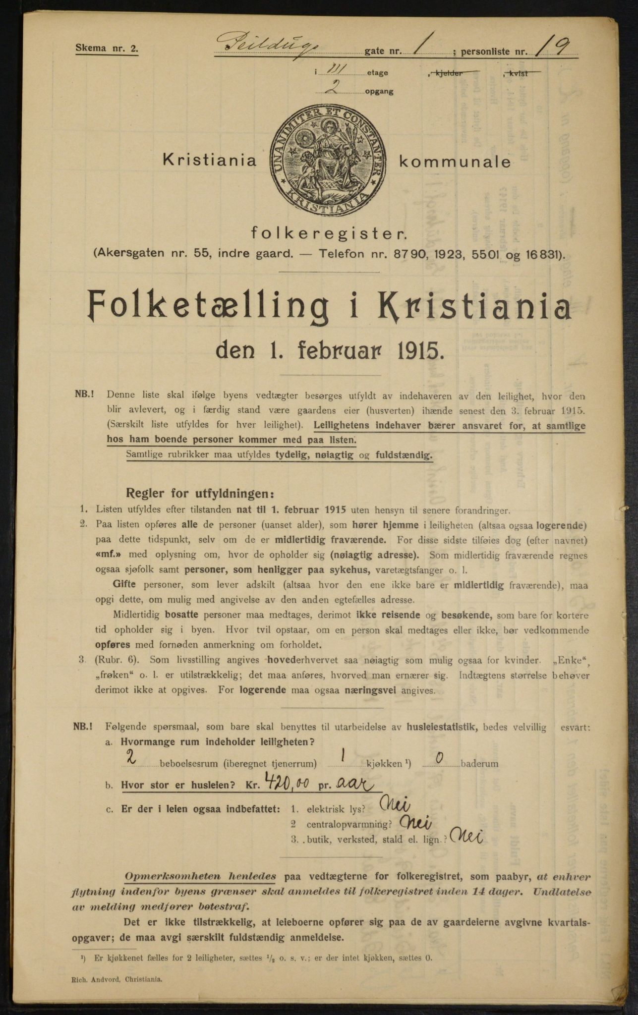 OBA, Municipal Census 1915 for Kristiania, 1915, p. 93604