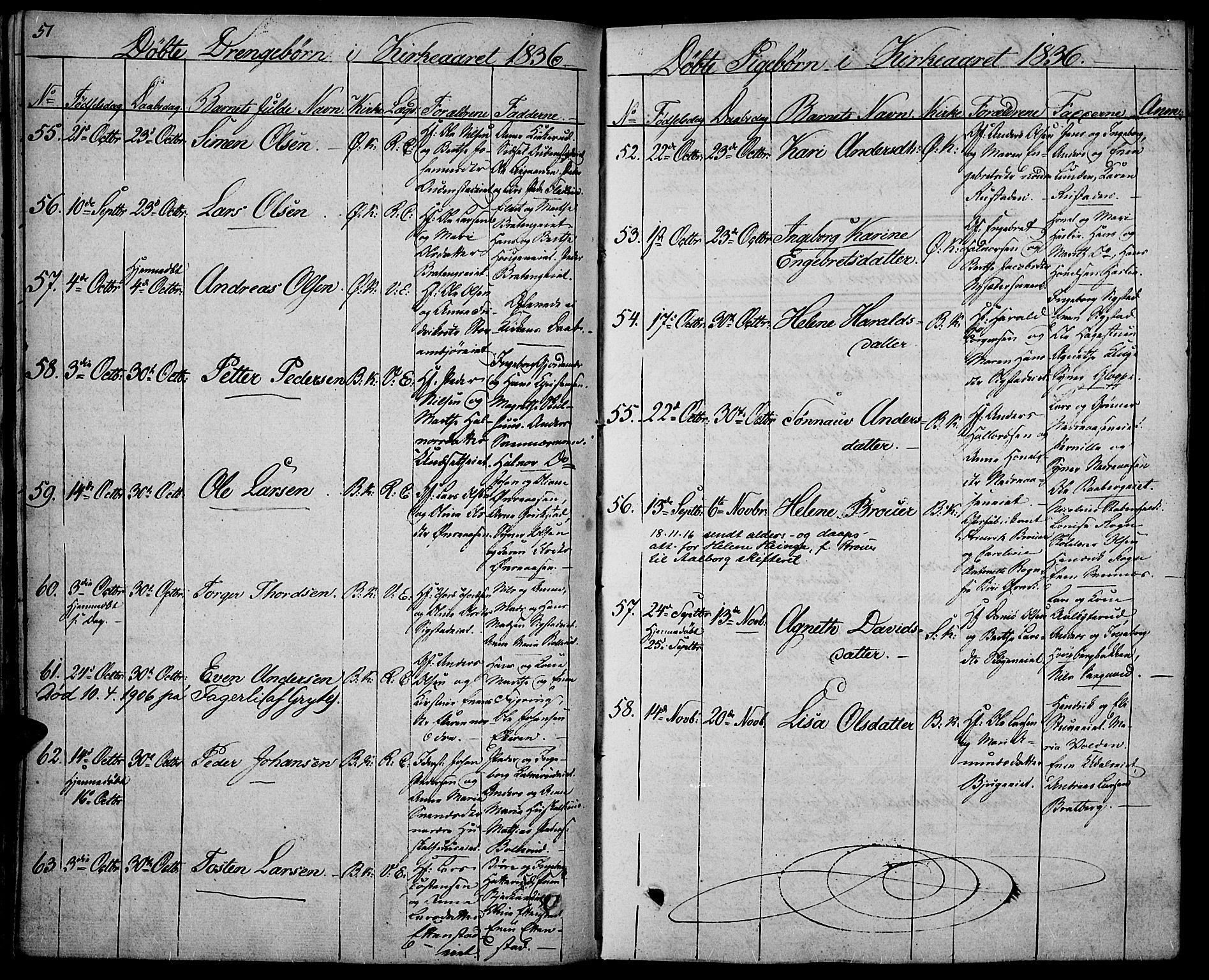 Biri prestekontor, SAH/PREST-096/H/Ha/Haa/L0004: Parish register (official) no. 4, 1829-1842, p. 51