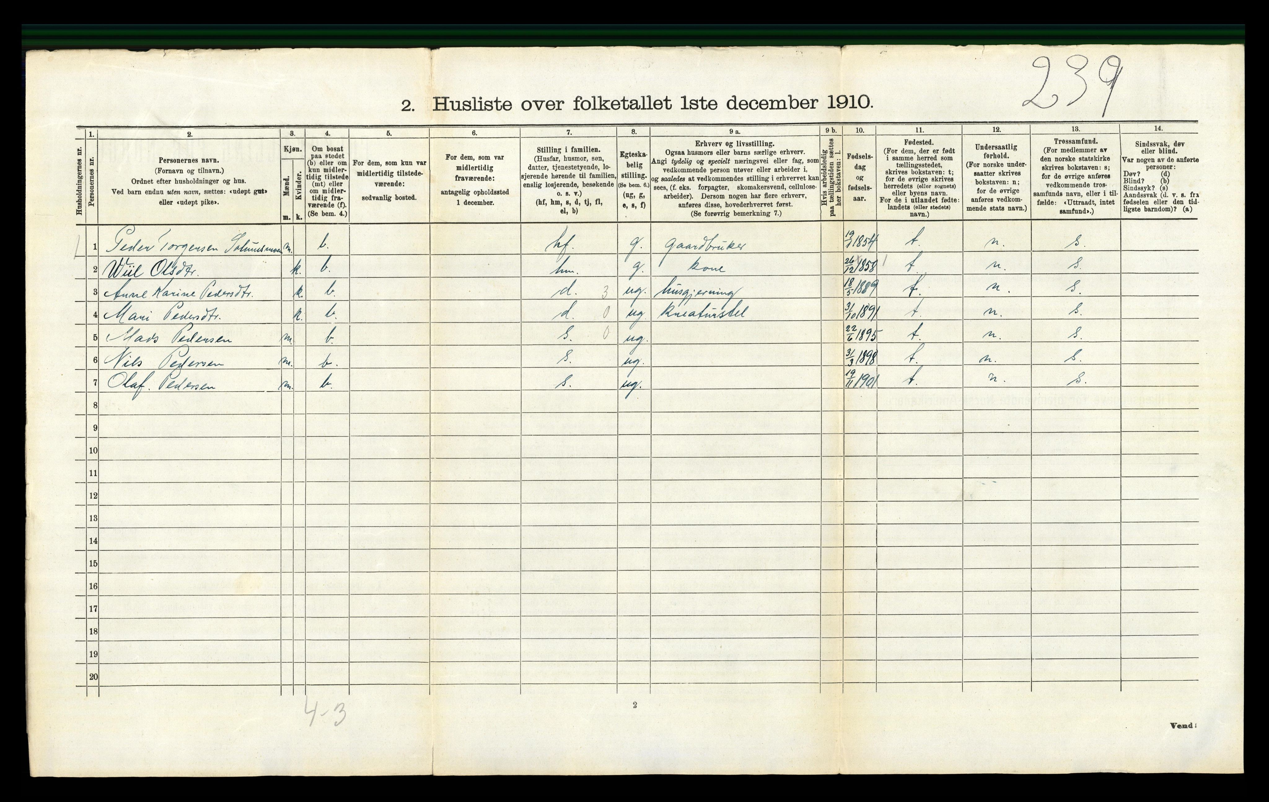 RA, 1910 census for Sigdal, 1910, p. 145