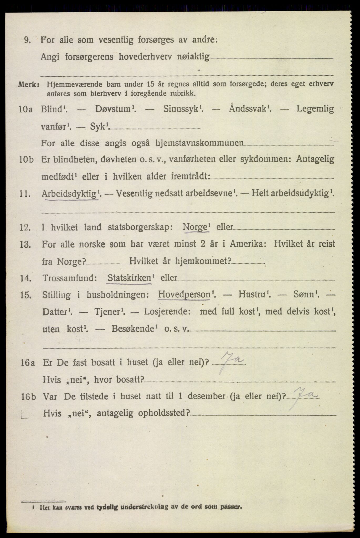 SAH, 1920 census for Stange, 1920, p. 3696