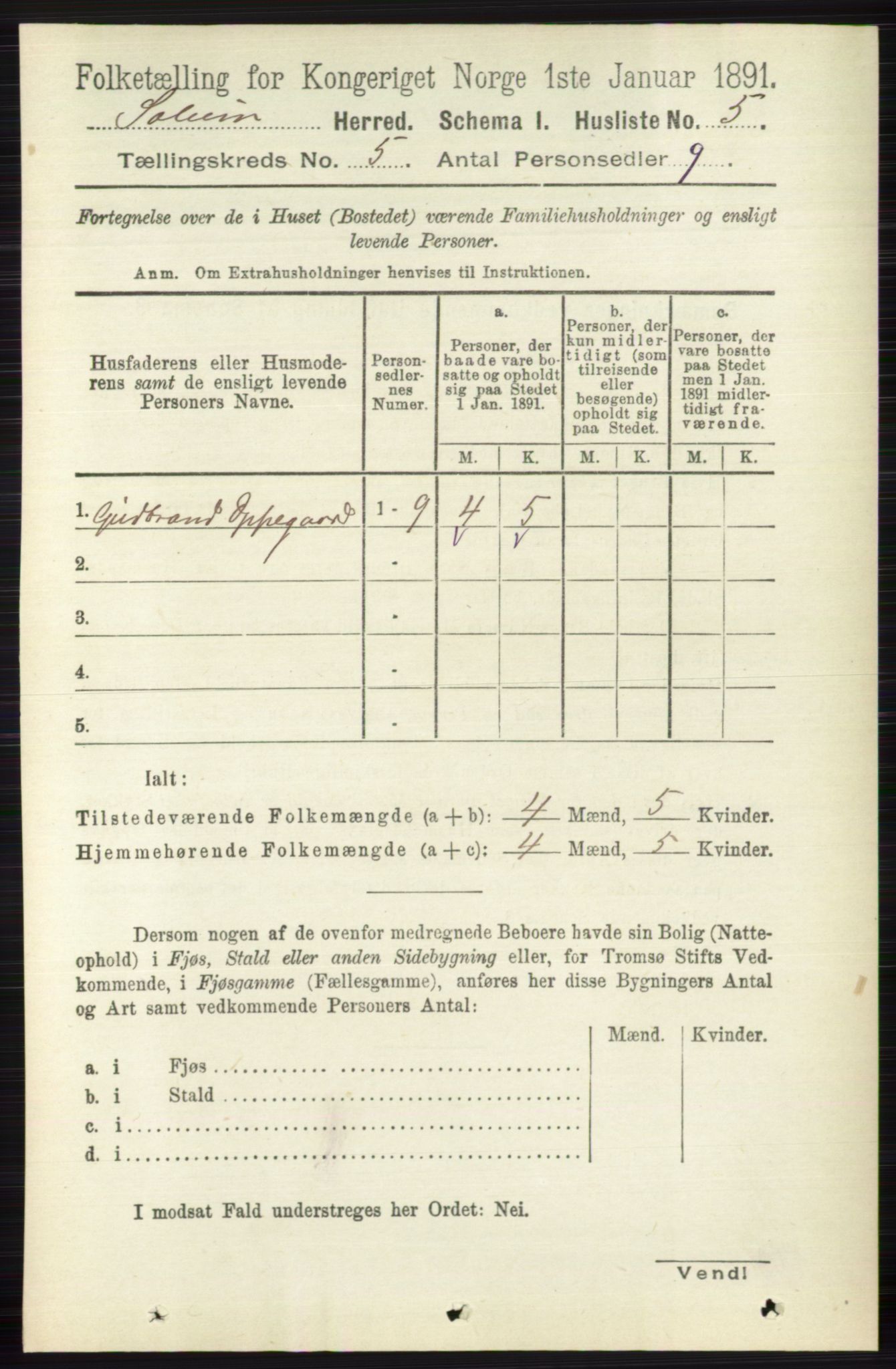 RA, 1891 census for 0818 Solum, 1891, p. 802