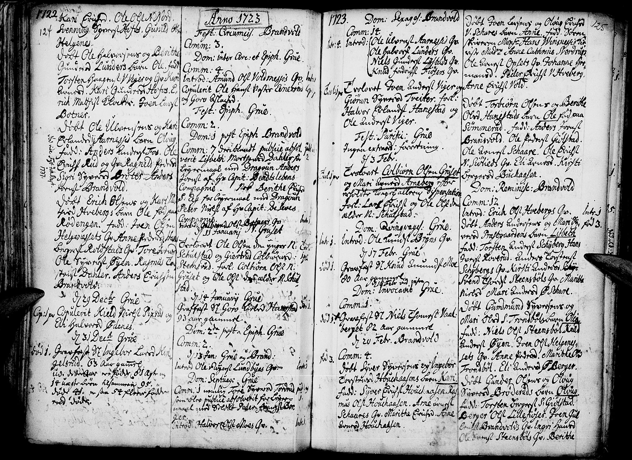 Grue prestekontor, AV/SAH-PREST-036/H/Ha/Haa/L0001: Parish register (official) no. 1, 1712-1748, p. 124-125