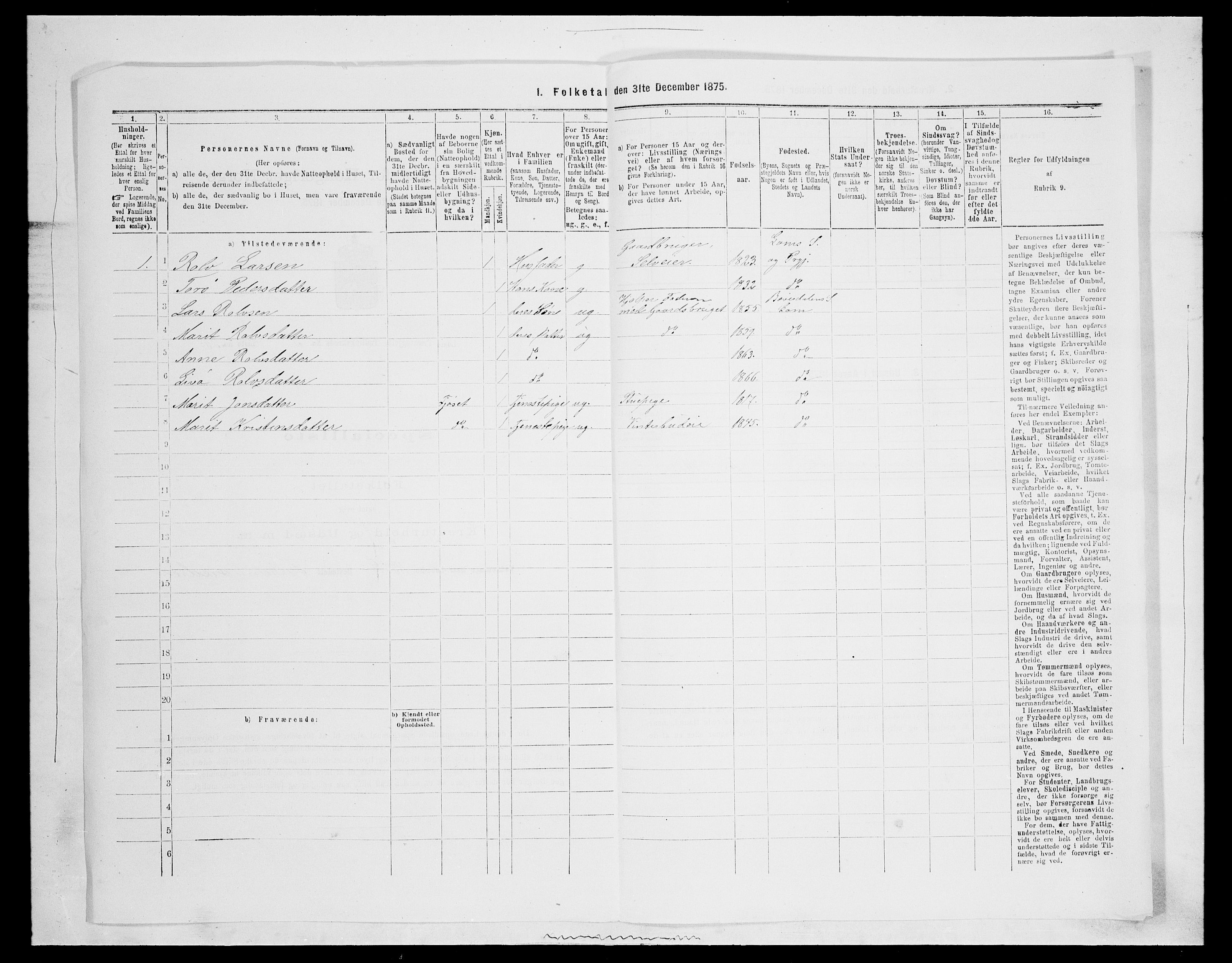 SAH, 1875 census for 0514P Lom, 1875, p. 814