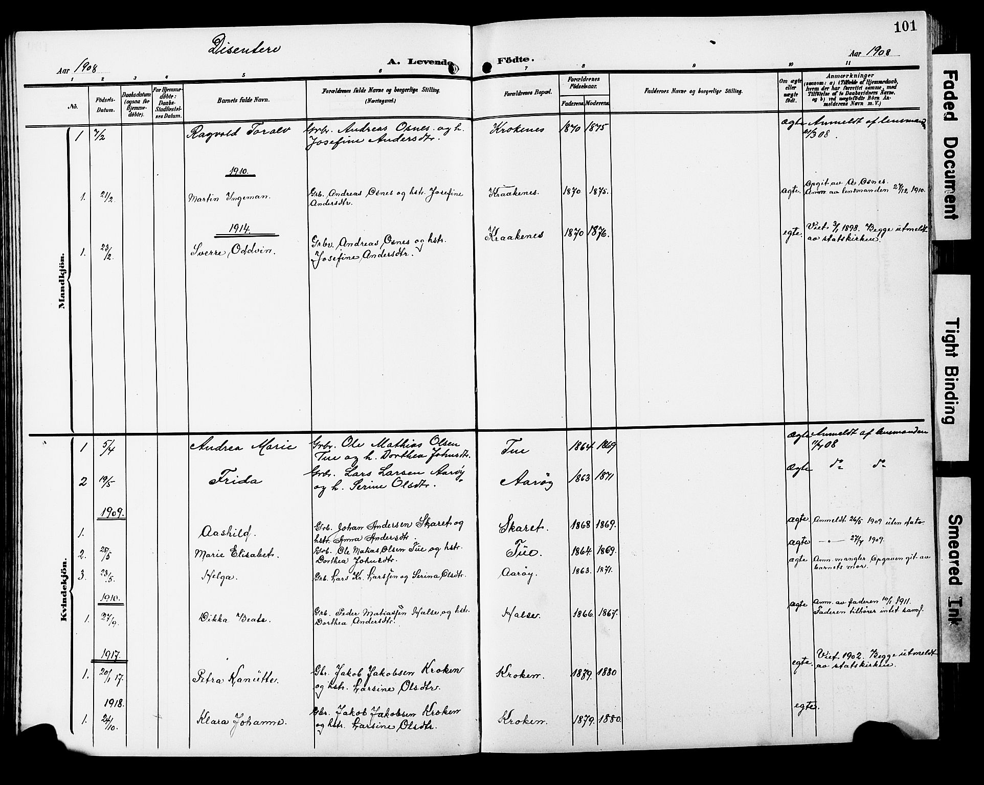 Ministerialprotokoller, klokkerbøker og fødselsregistre - Møre og Romsdal, SAT/A-1454/501/L0018: Parish register (copy) no. 501C04, 1902-1930, p. 101
