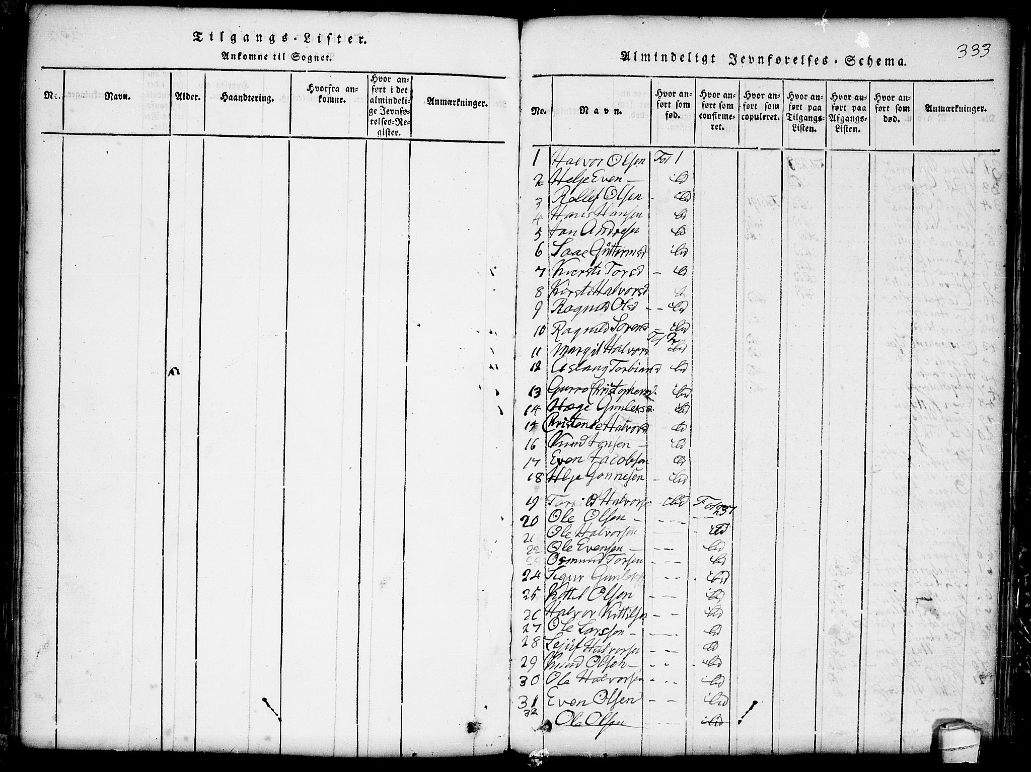 Seljord kirkebøker, SAKO/A-20/G/Gb/L0002: Parish register (copy) no. II 2, 1815-1854, p. 333