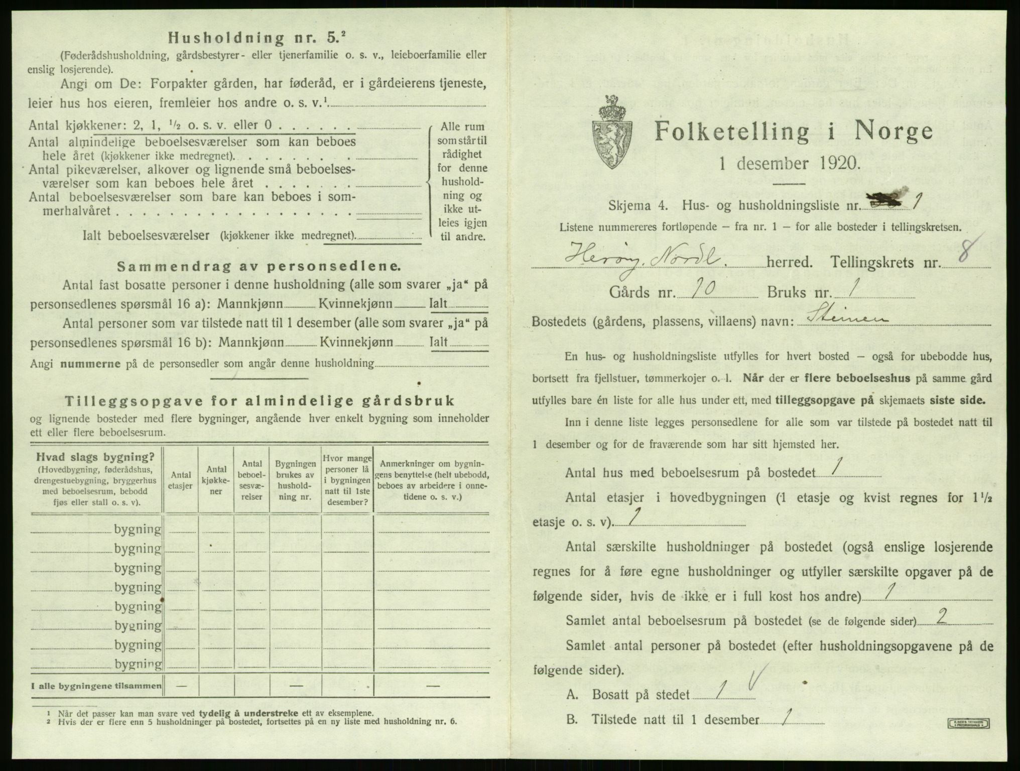 SAT, 1920 census for Herøy, 1920, p. 750