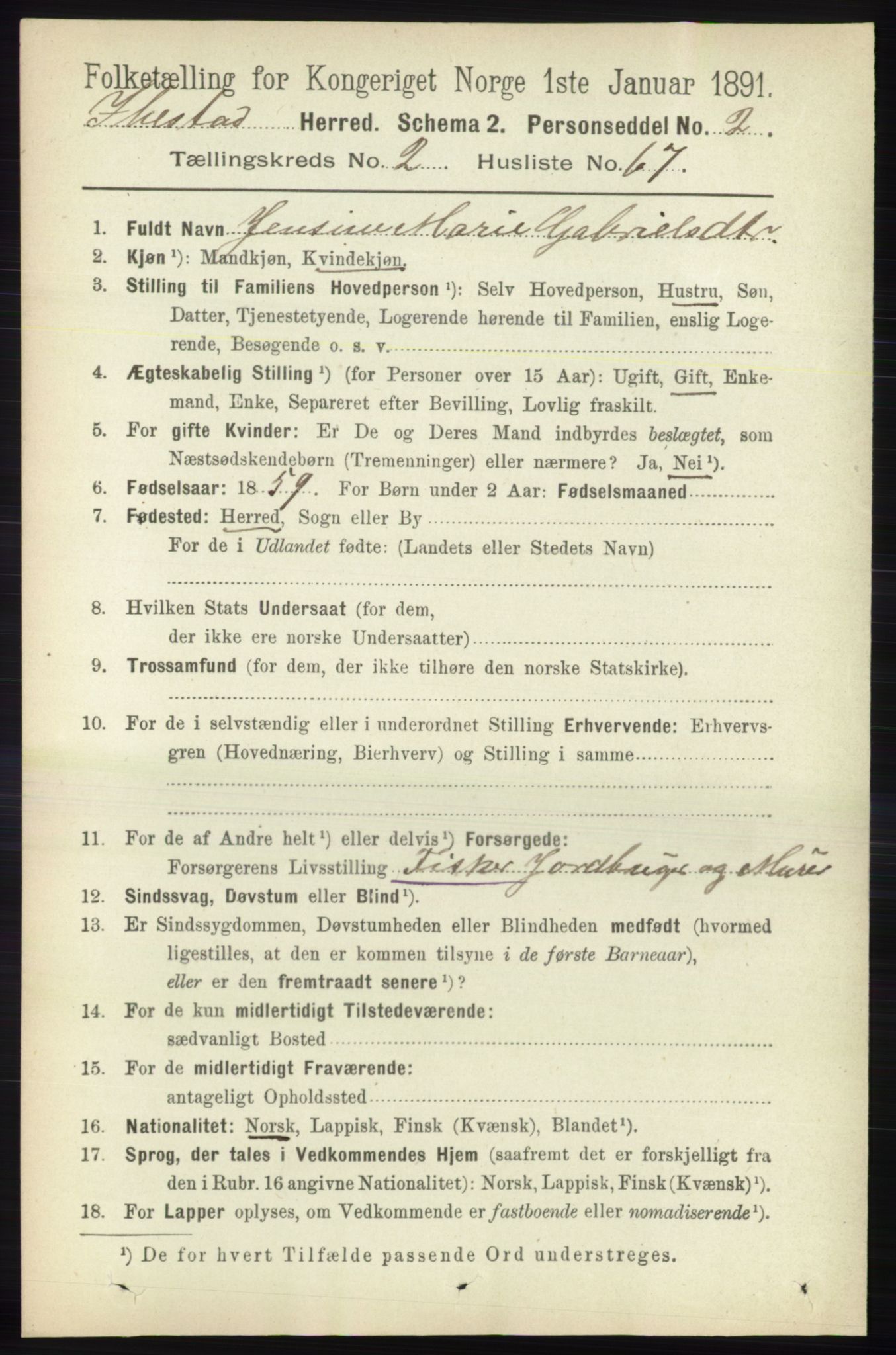 RA, 1891 census for 1917 Ibestad, 1891, p. 1270