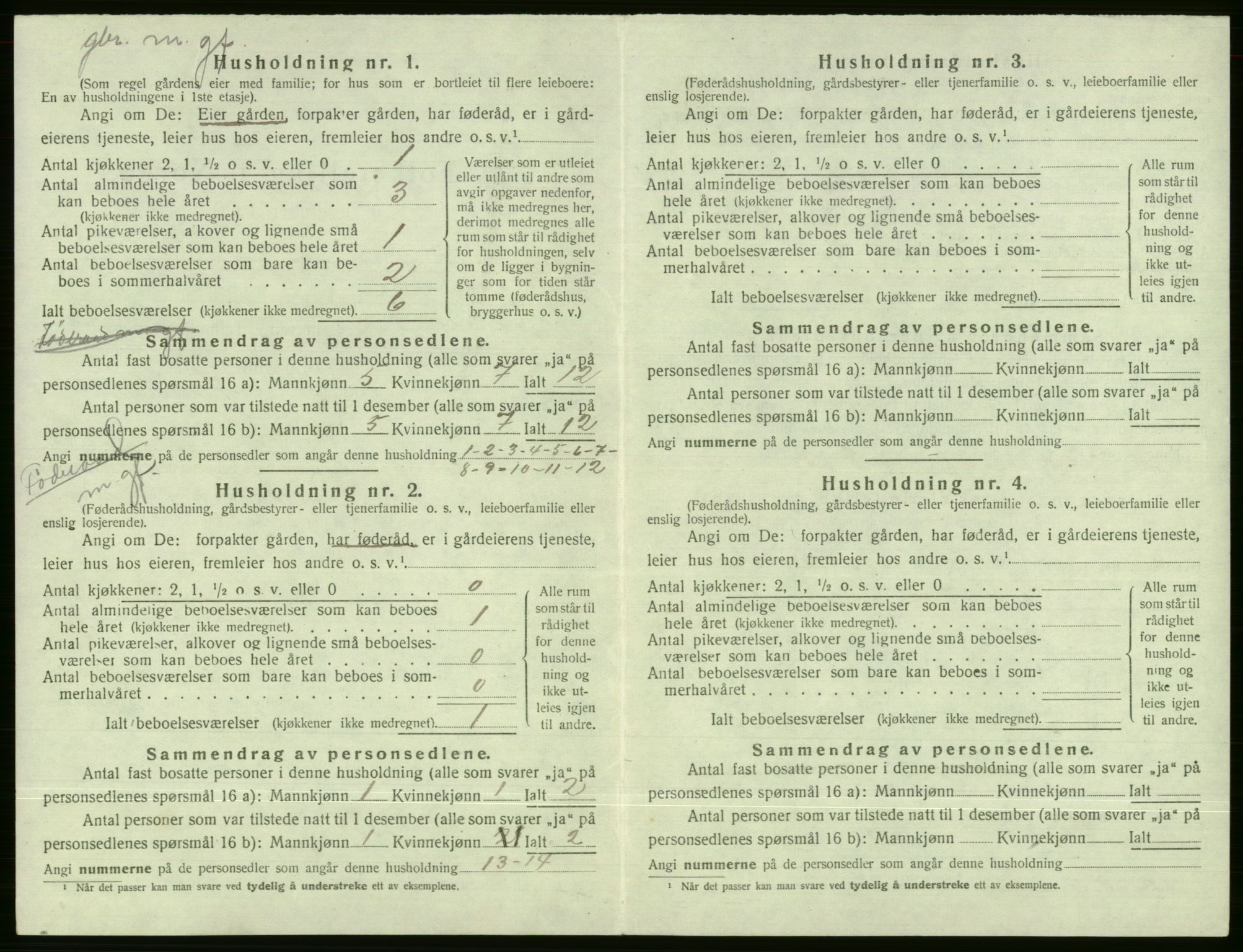 SAB, 1920 census for Evanger, 1920, p. 338