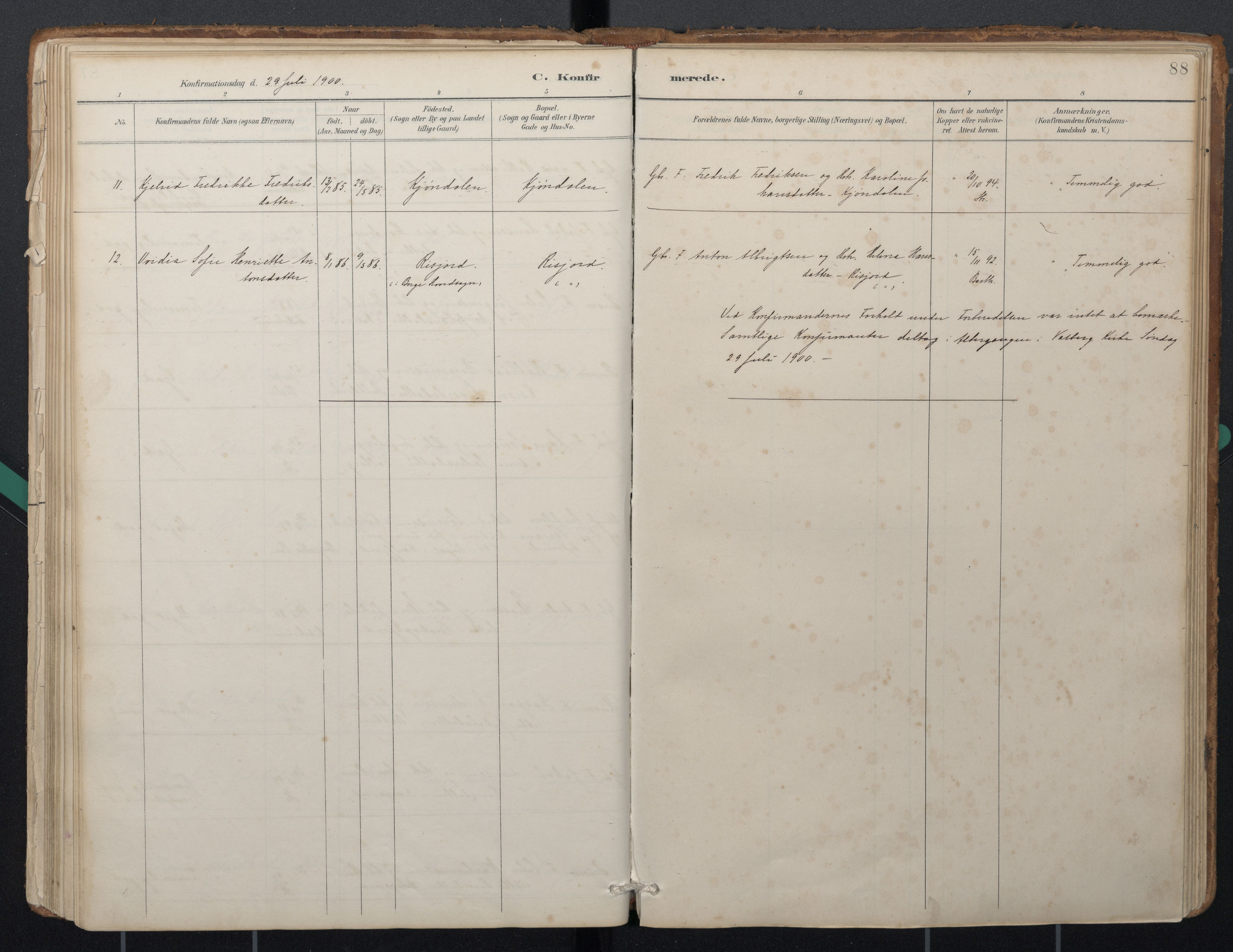 Ministerialprotokoller, klokkerbøker og fødselsregistre - Nordland, AV/SAT-A-1459/884/L1193: Parish register (official) no. 884A01, 1888-1905, p. 88