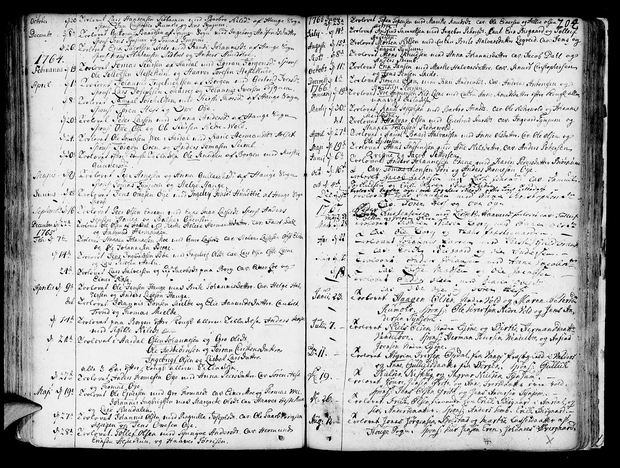 Lærdal sokneprestembete, SAB/A-81201: Parish register (official) no. A 2, 1752-1782, p. 204