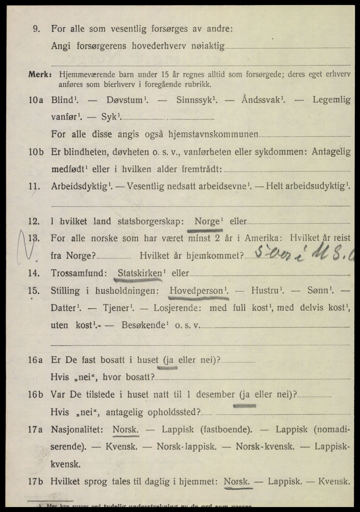 SAT, 1920 census for Nærøy, 1920, p. 3952