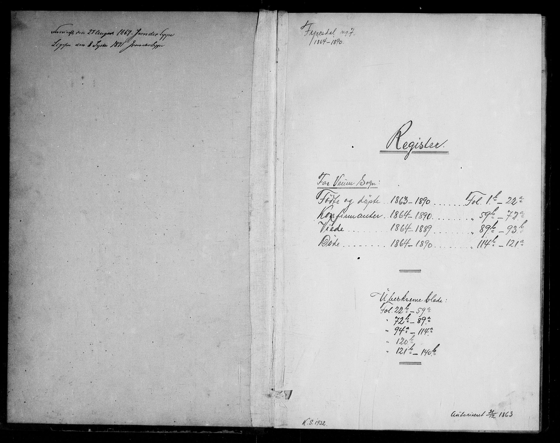 Fyresdal kirkebøker, SAKO/A-263/G/Gb/L0001: Parish register (copy) no. II 1, 1864-1890